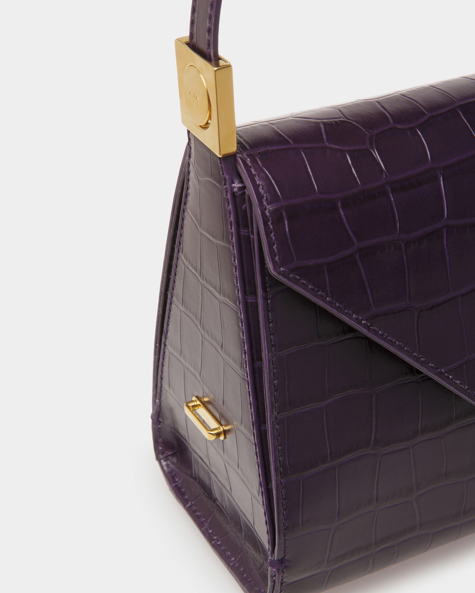 Emblem Henkeltasche Aus Leder In Orchidee - Damen - Bally - 06