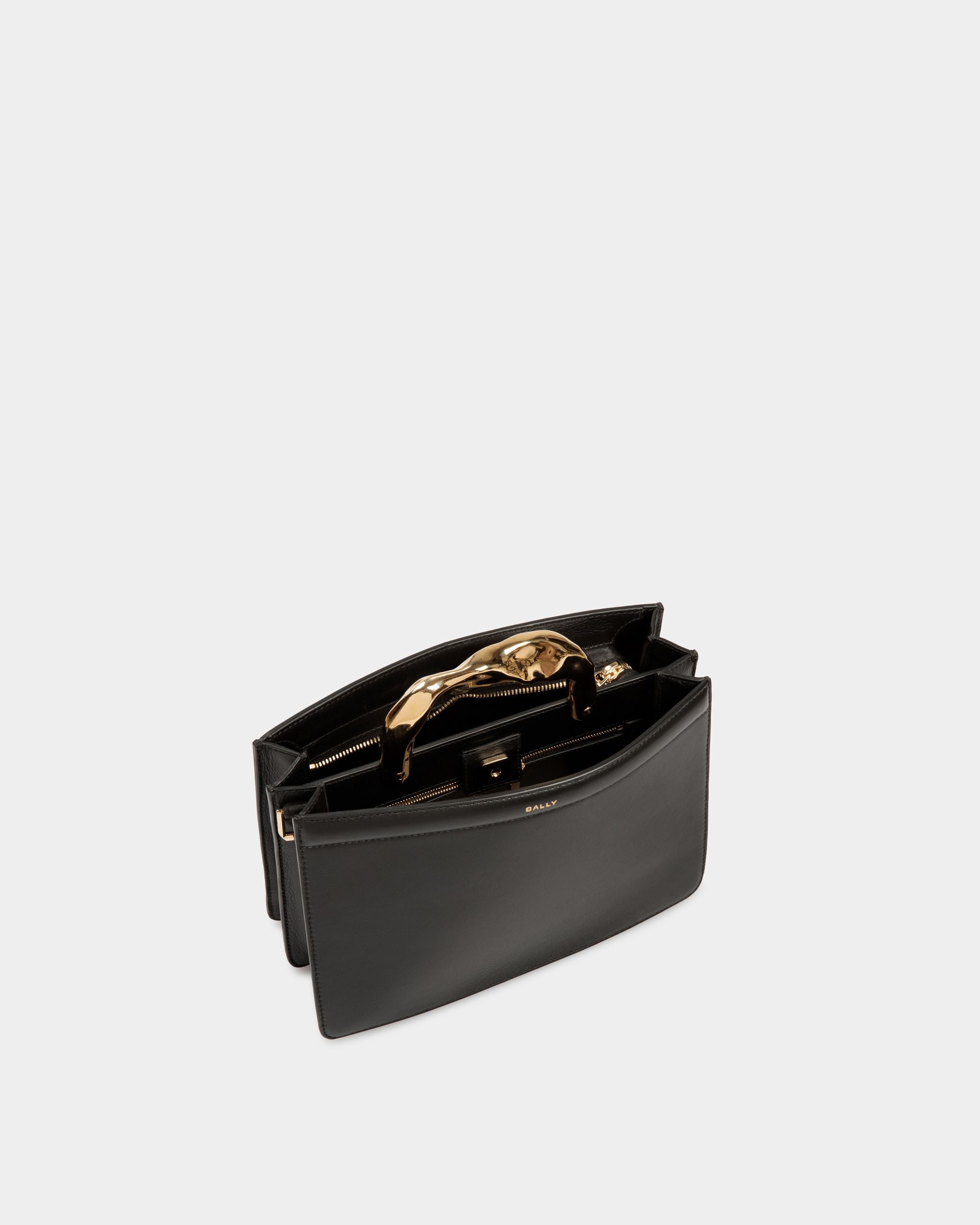 Baroque Henkeltasche Aus Leder in Schwarz - Damen - Bally - 05