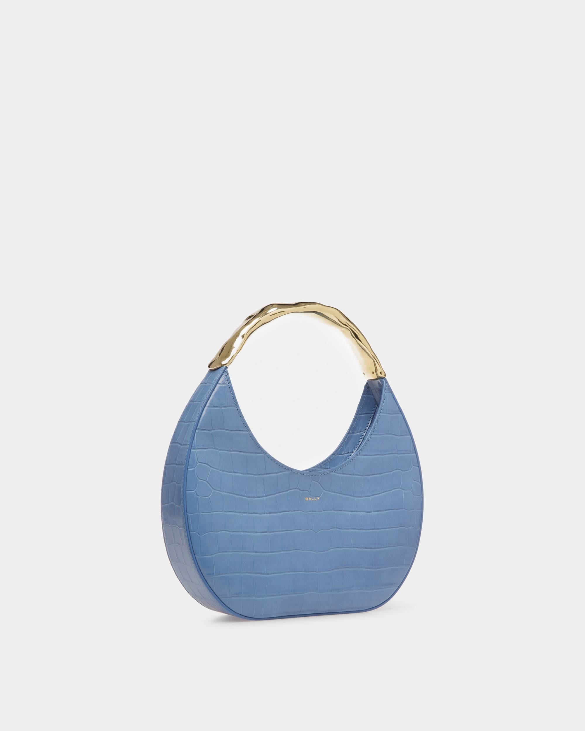 Baroque Hobo-Tasche Aus Leder In Blue Kiss - Damen - Bally - 04