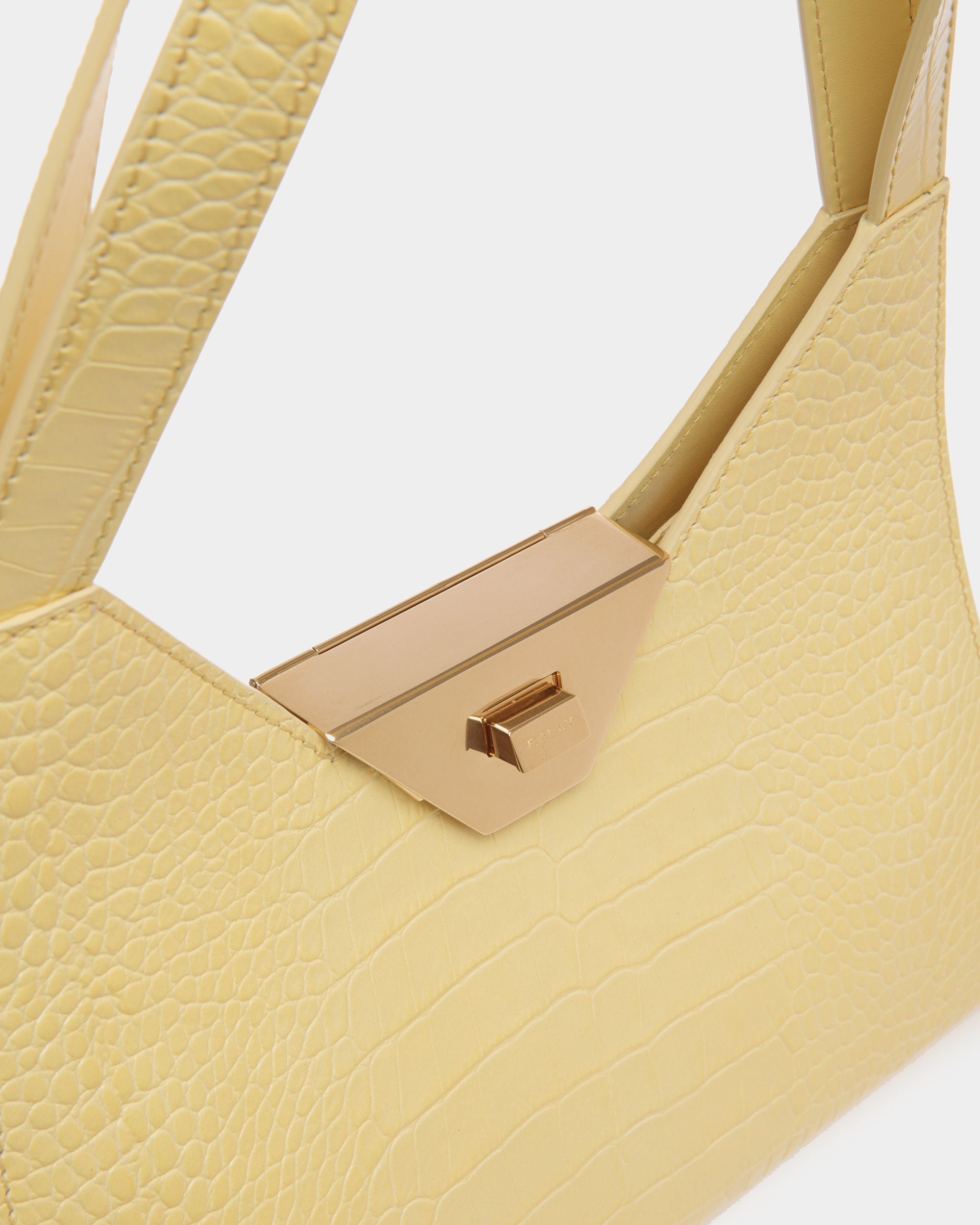 Tilt Schultertasche Aus Geprägtem Leder In Vanana Yellow - Damen - Bally - 05