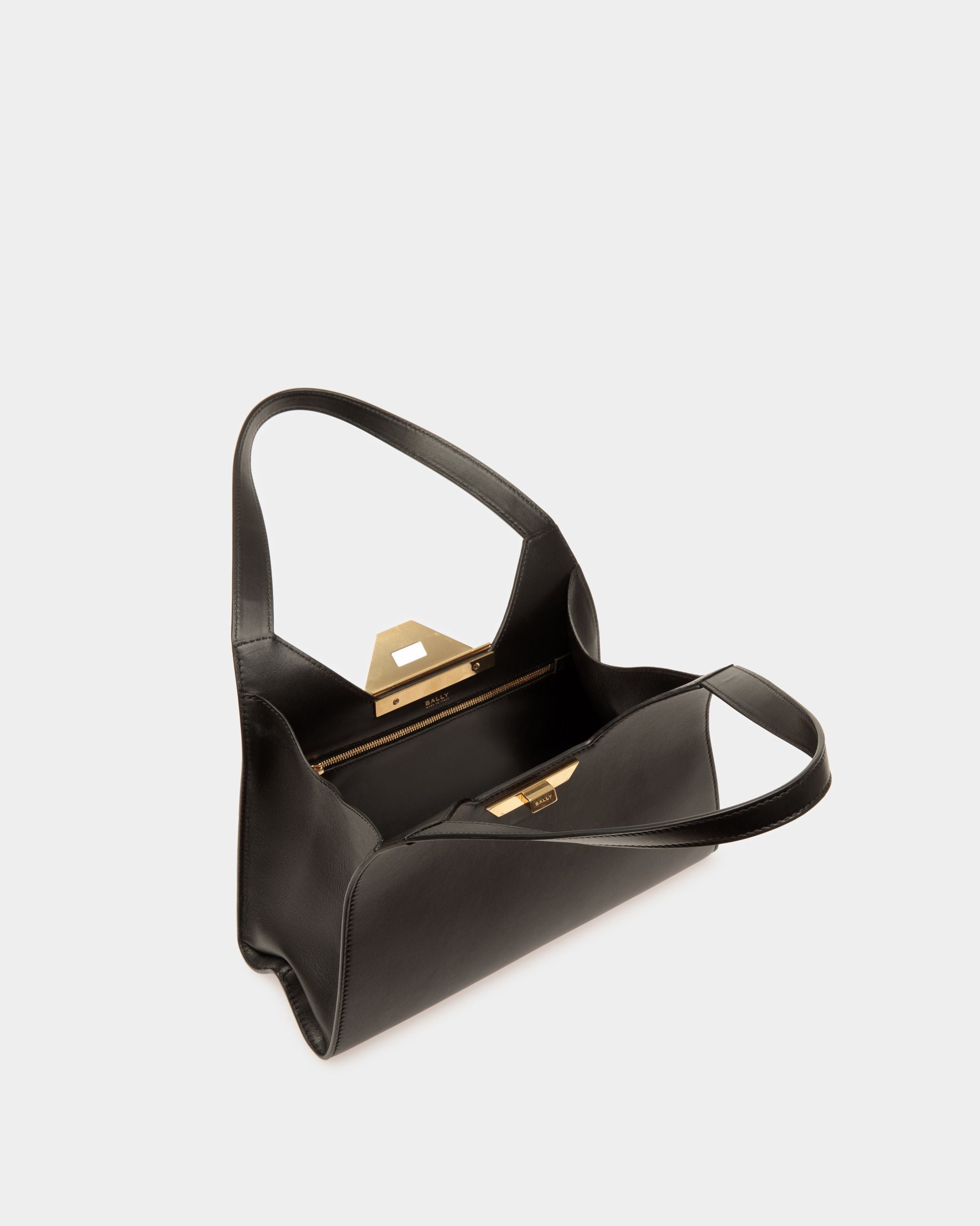 Tilt Schultertasche Aus Schwarzem Leder - Damen - Bally - 05