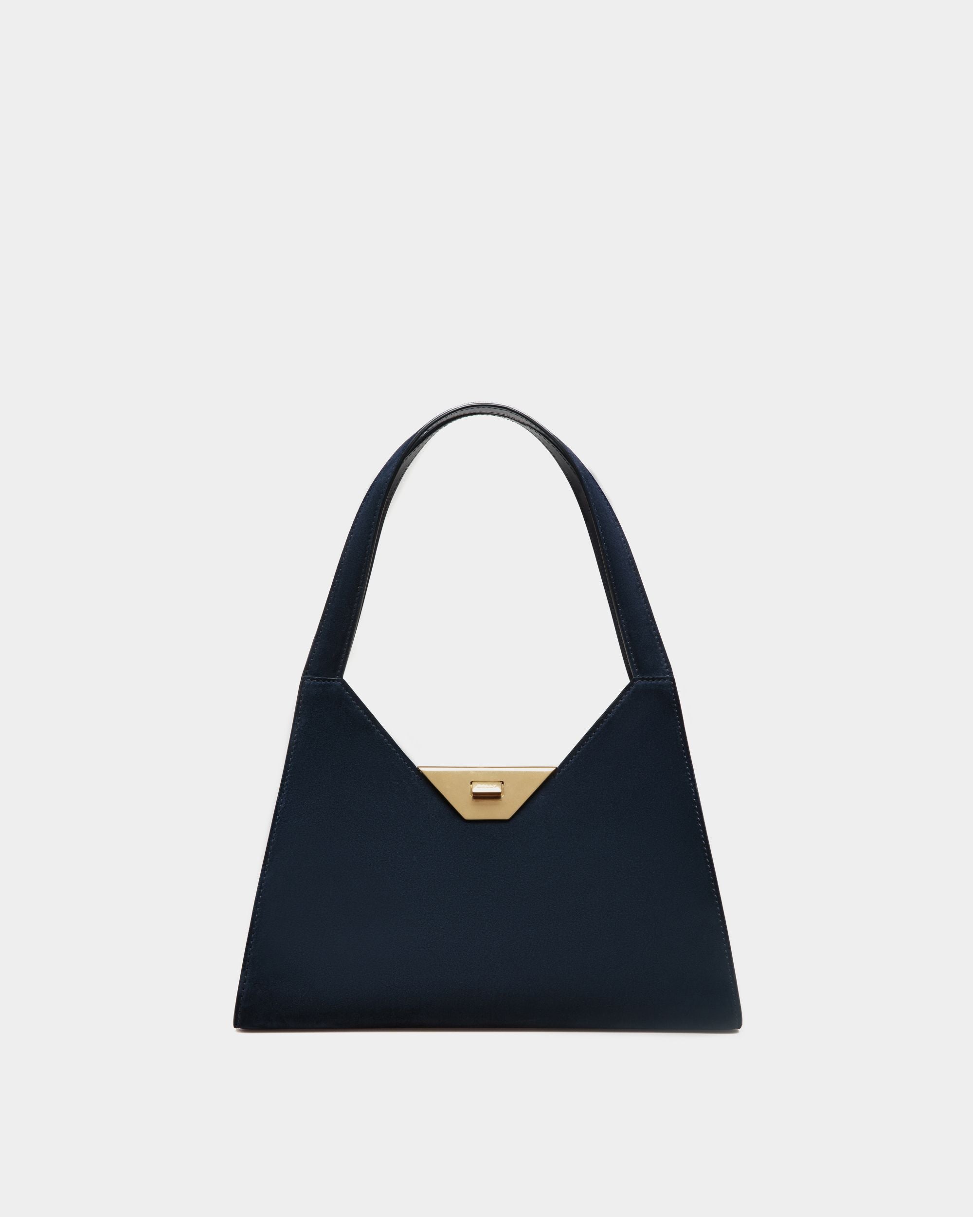 Tilt Schultertasche Aus Blauem Veloursleder - Damen - Bally - 01
