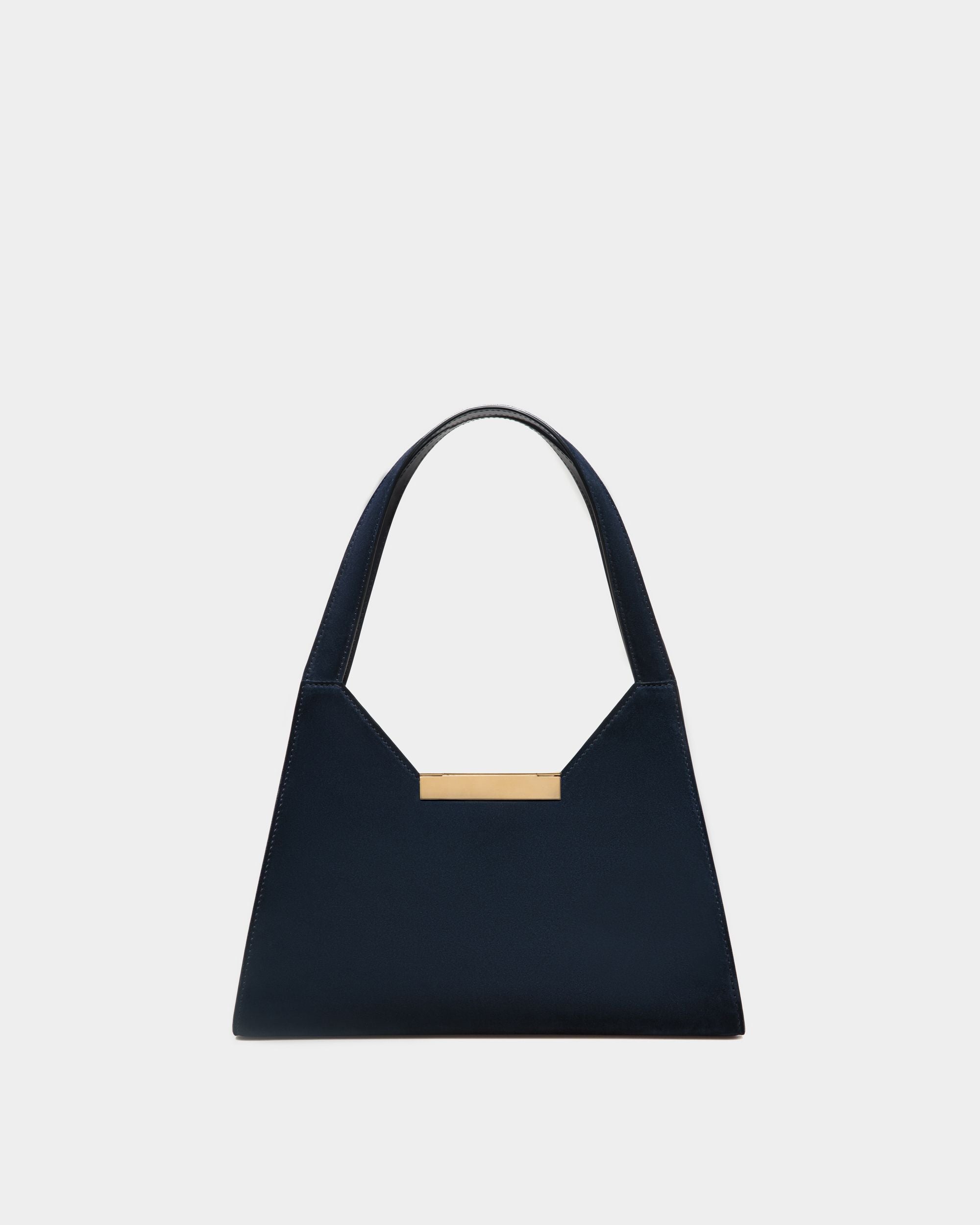 Tilt Schultertasche Aus Blauem Veloursleder - Damen - Bally - 02
