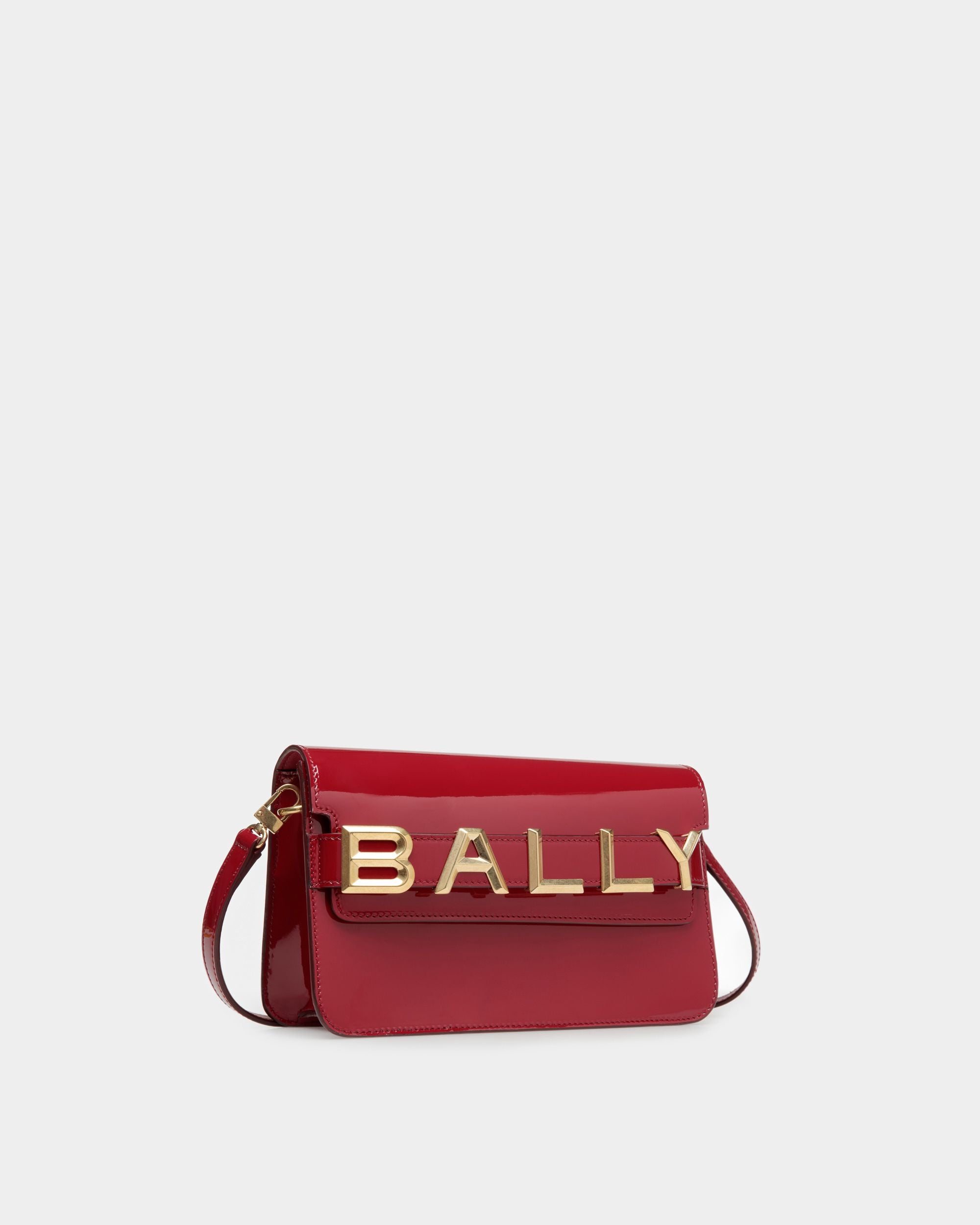Logo Umhängetasche Aus Tiefrubinrotem Leder - Damen - Bally - 04