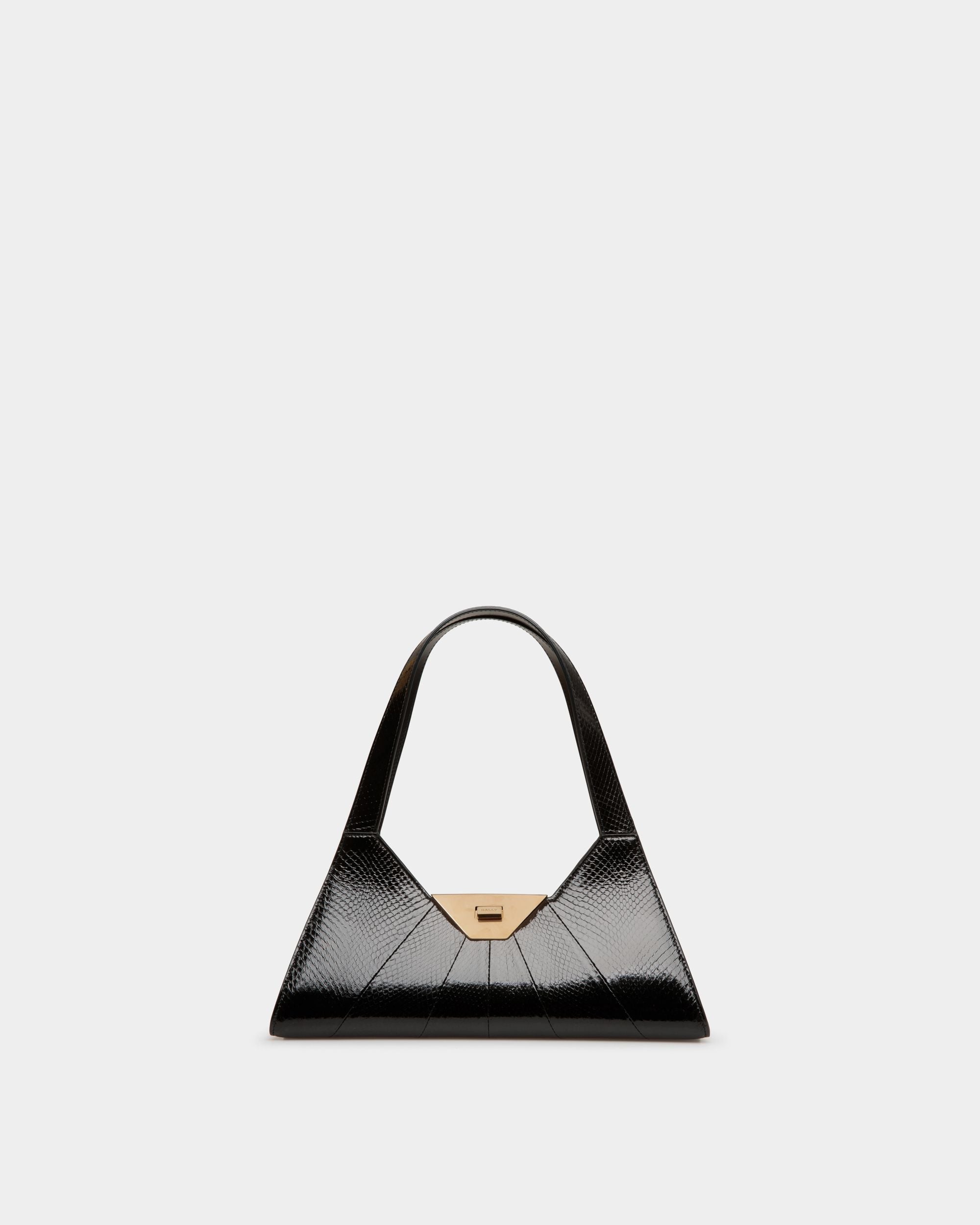 Tilt Schultertasche Aus Schwarzem Schlangenleder - Damen - Bally - 01