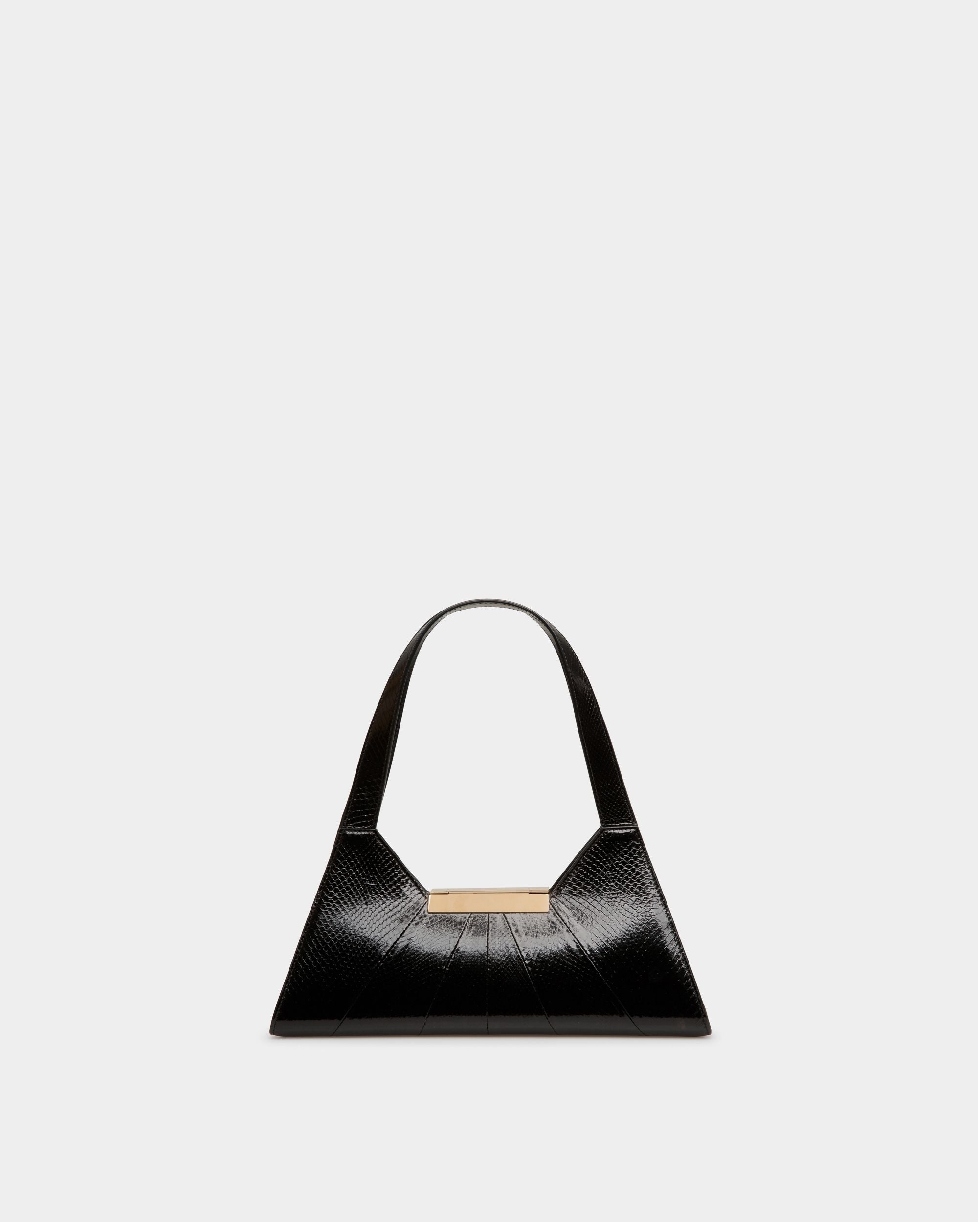 Tilt Schultertasche Aus Schwarzem Schlangenleder - Damen - Bally - 02