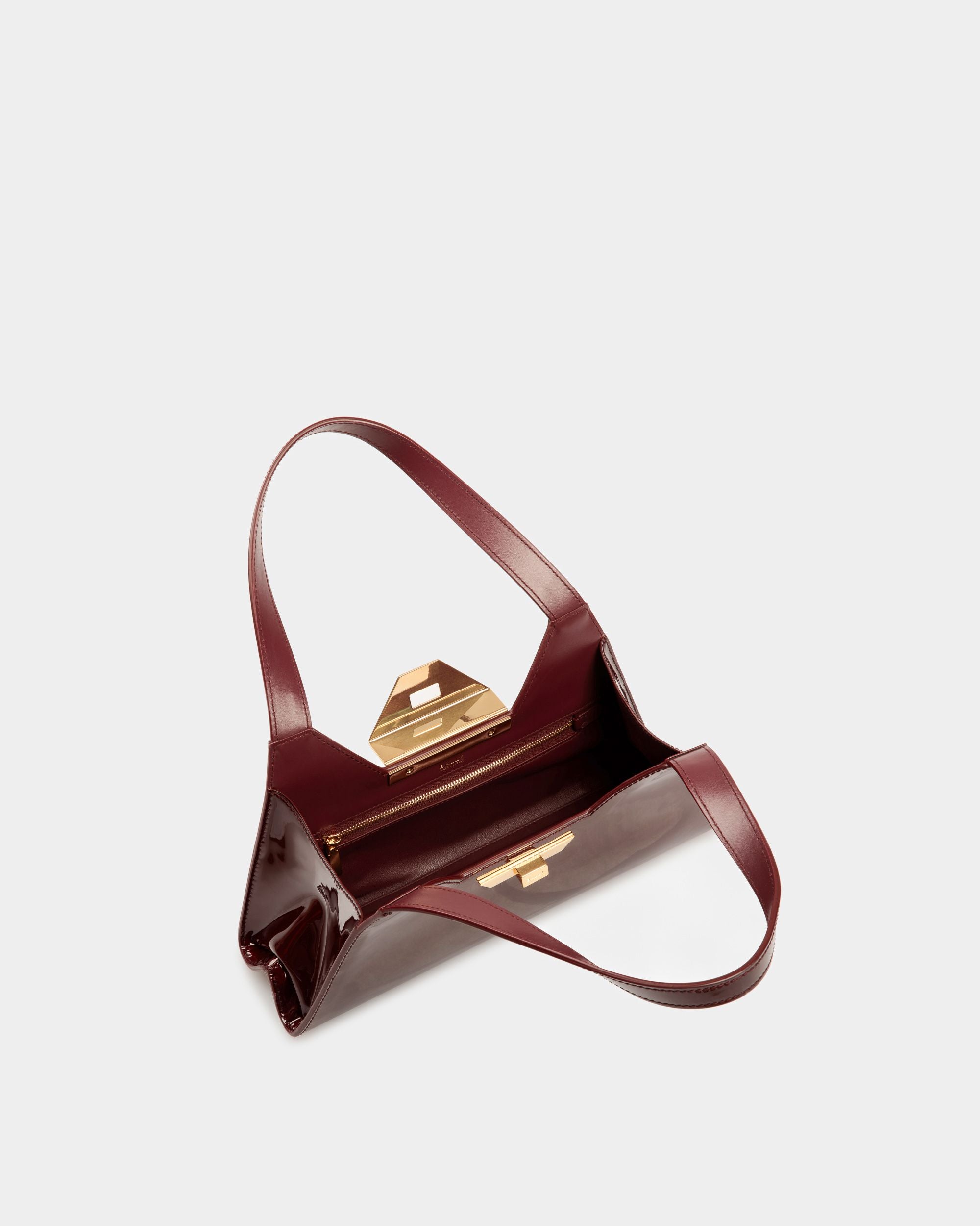 Trilliant Kleine Schultertasche Aus Tiefrotem Leder - Damen - Bally - 04
