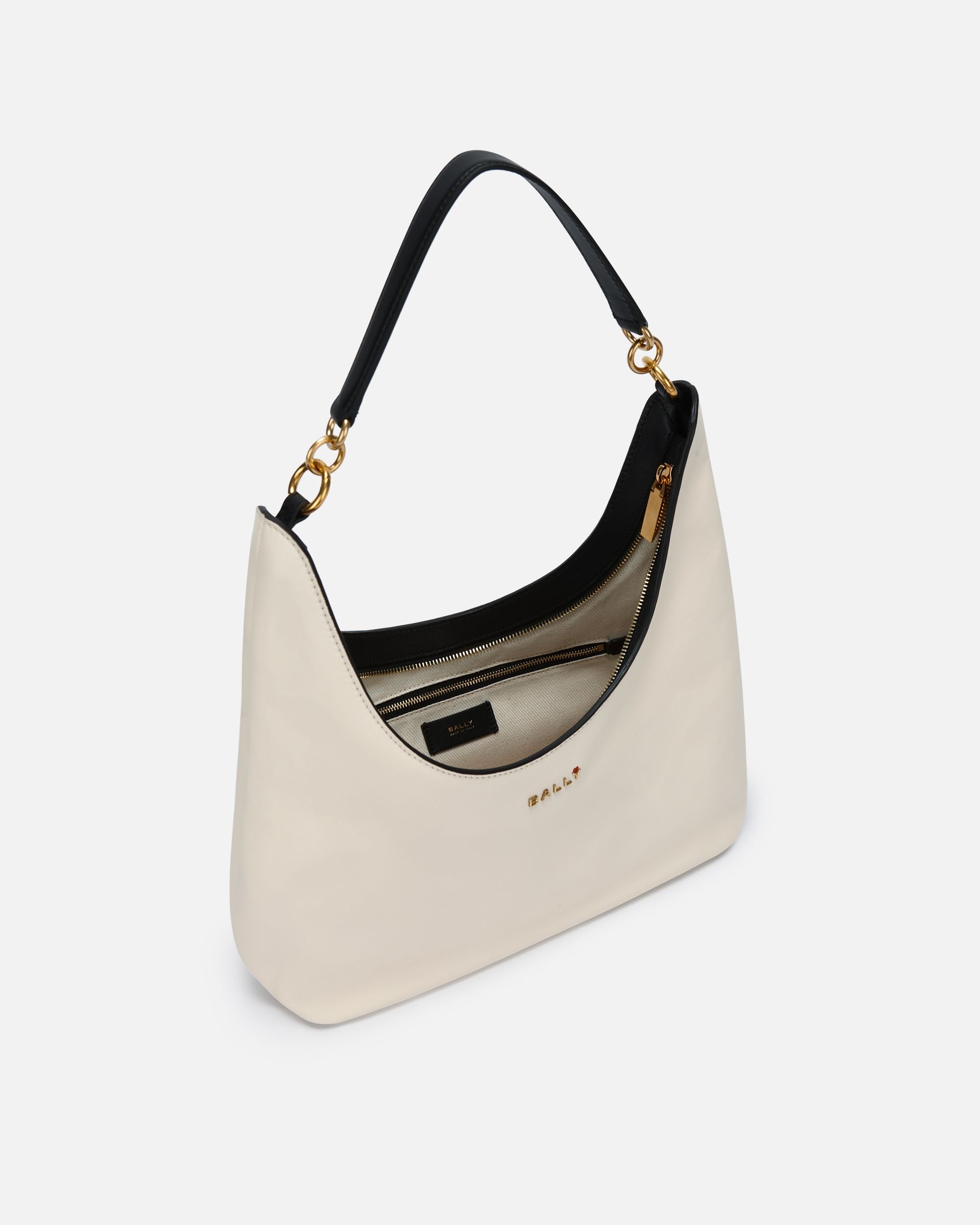 CVD Hobo-Tasche Aus Weißem Und Schwarzem Leder - Damen - Bally - 04