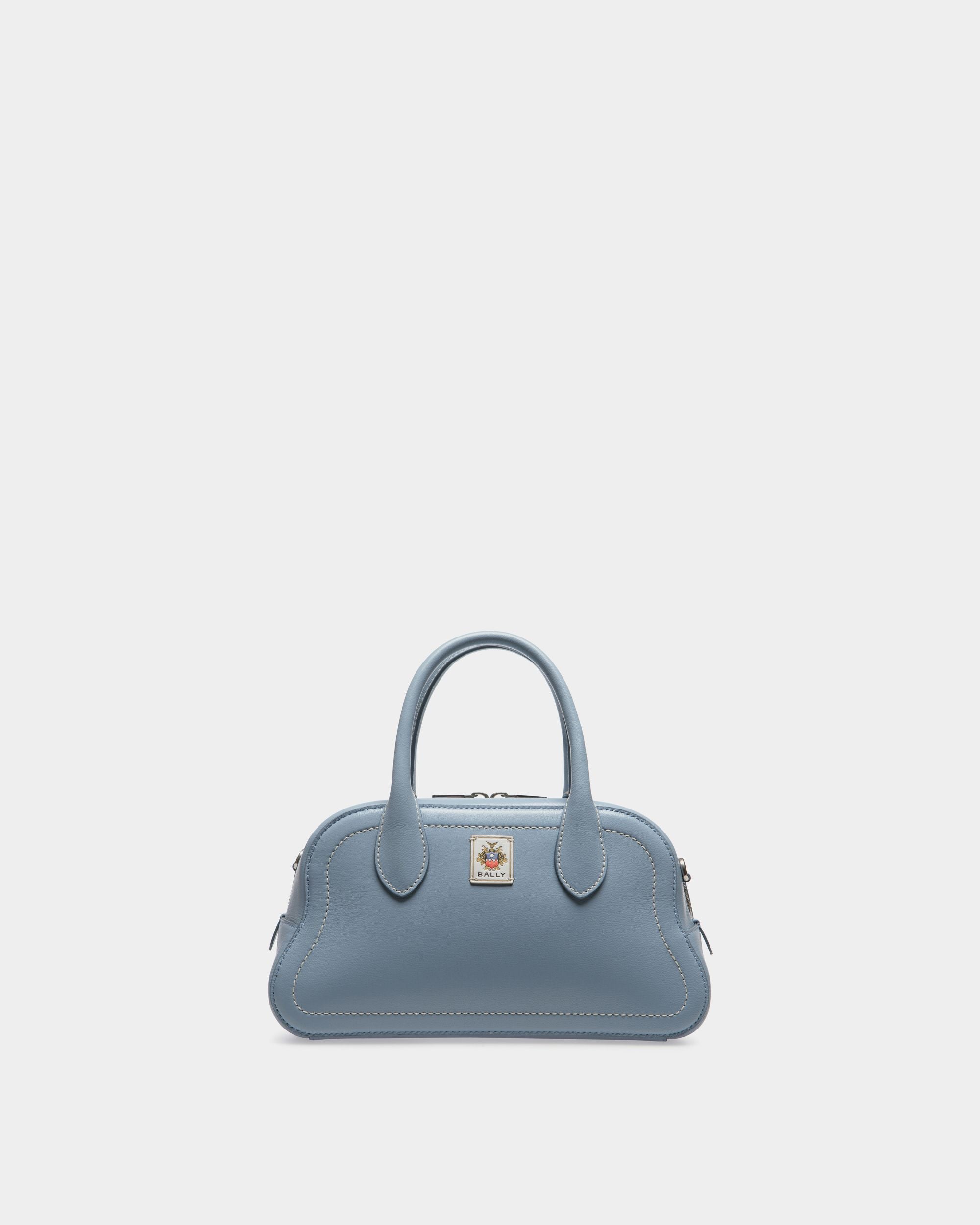 Unda Henkeltasche Aus Genarbtem Leder In Light Blue - Damen - Bally - 01