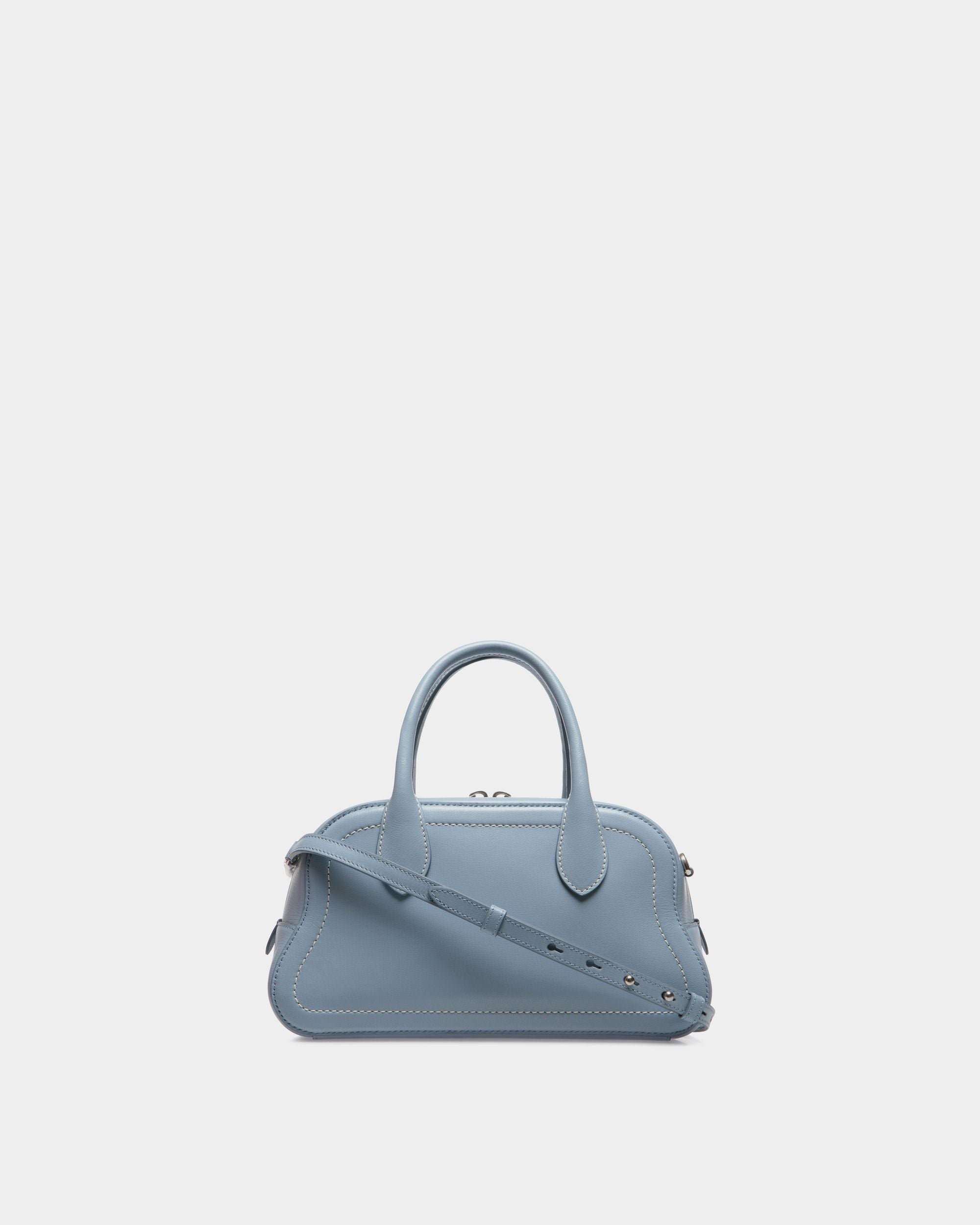 Unda Henkeltasche Aus Genarbtem Leder In Light Blue - Damen - Bally - 03