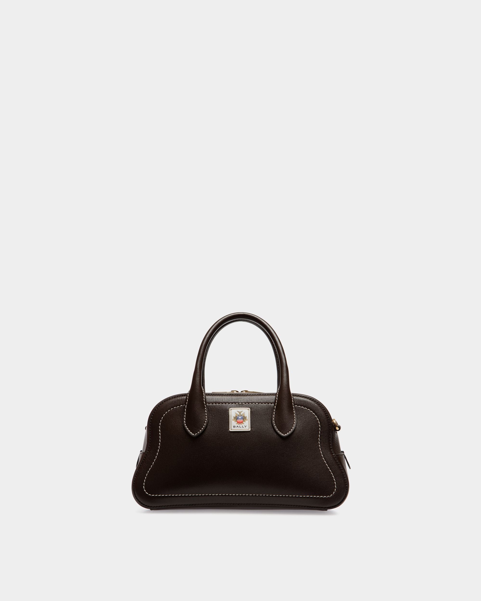 Unda Henkeltasche Aus Genarbtem Leder In Ebenholzschwarz - Damen - Bally - 01