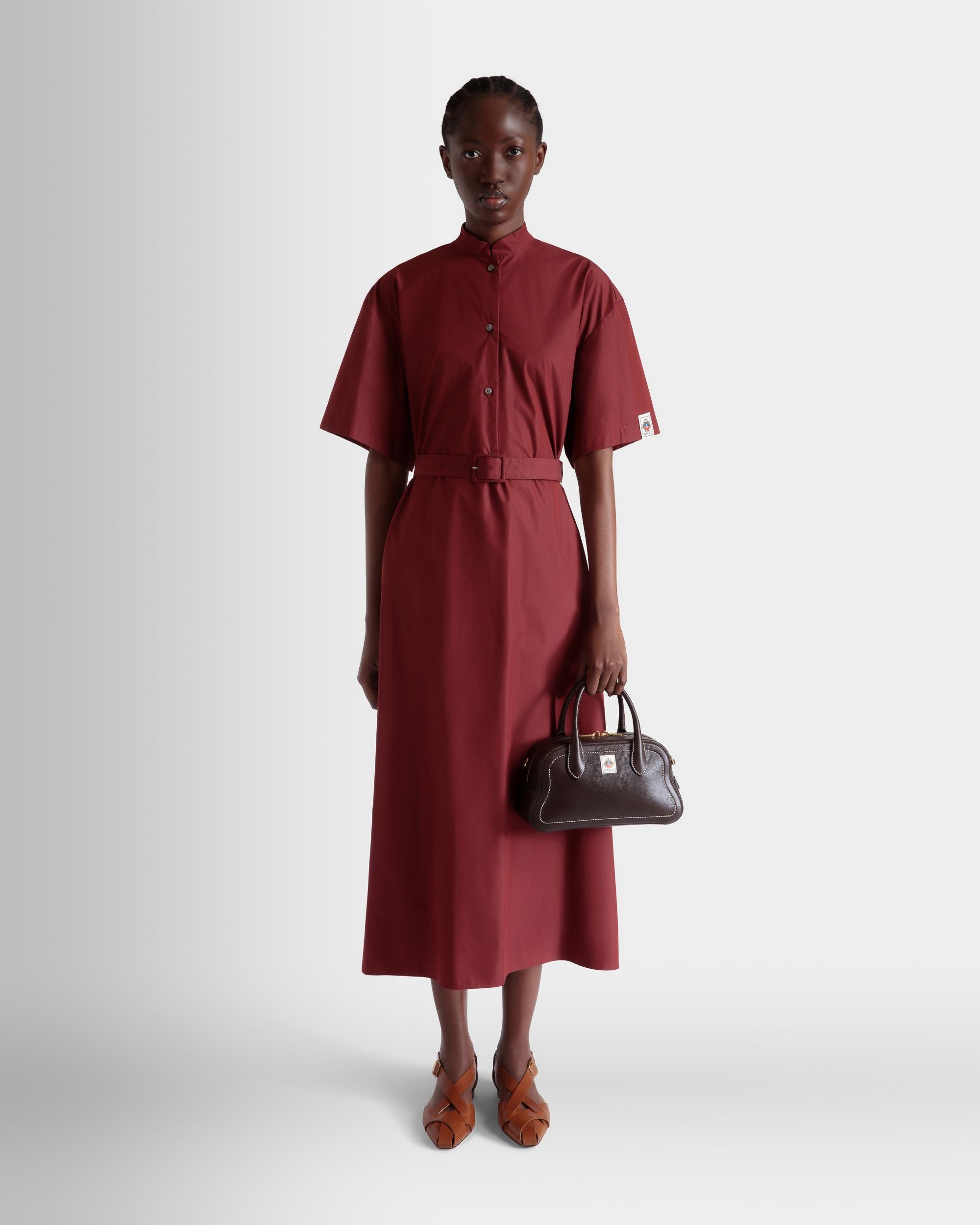 Unda Henkeltasche Aus Genarbtem Leder In Ebenholzschwarz - Damen - Bally - 02
