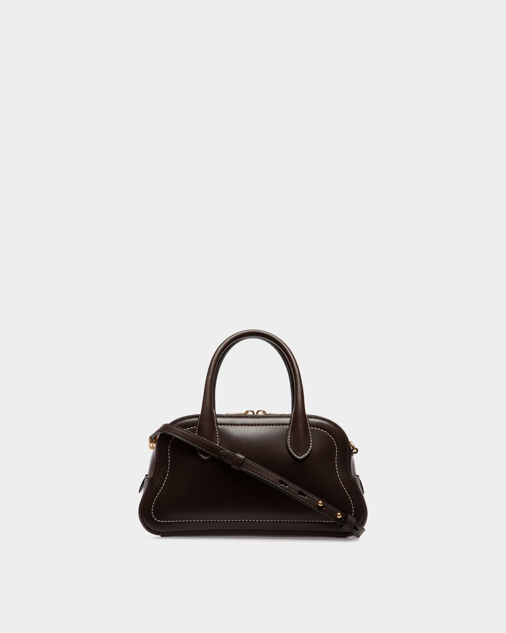 Unda Henkeltasche Aus Genarbtem Leder In Ebenholzschwarz - Damen - Bally - 03