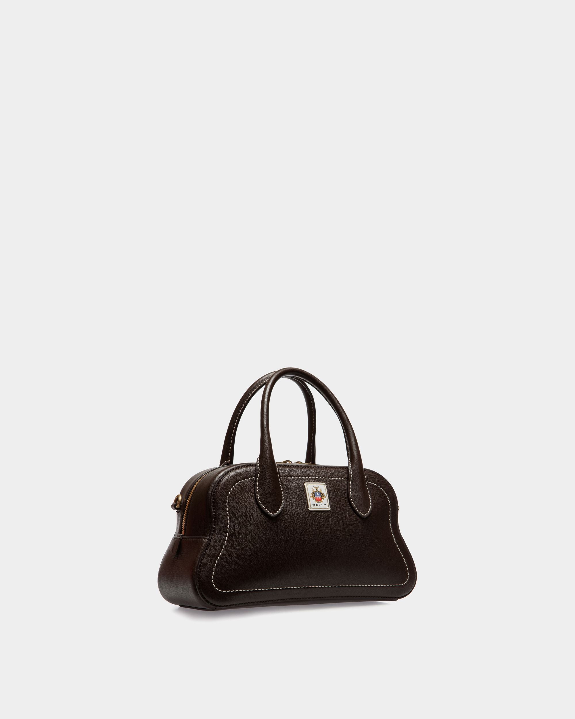 Unda Henkeltasche Aus Genarbtem Leder In Ebenholzschwarz - Damen - Bally - 04