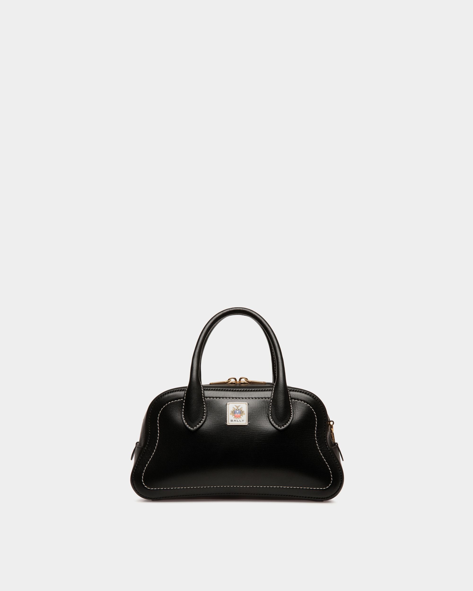 Unda Henkeltasche Aus Genarbtem Leder In Schwarz - Damen - Bally - 01