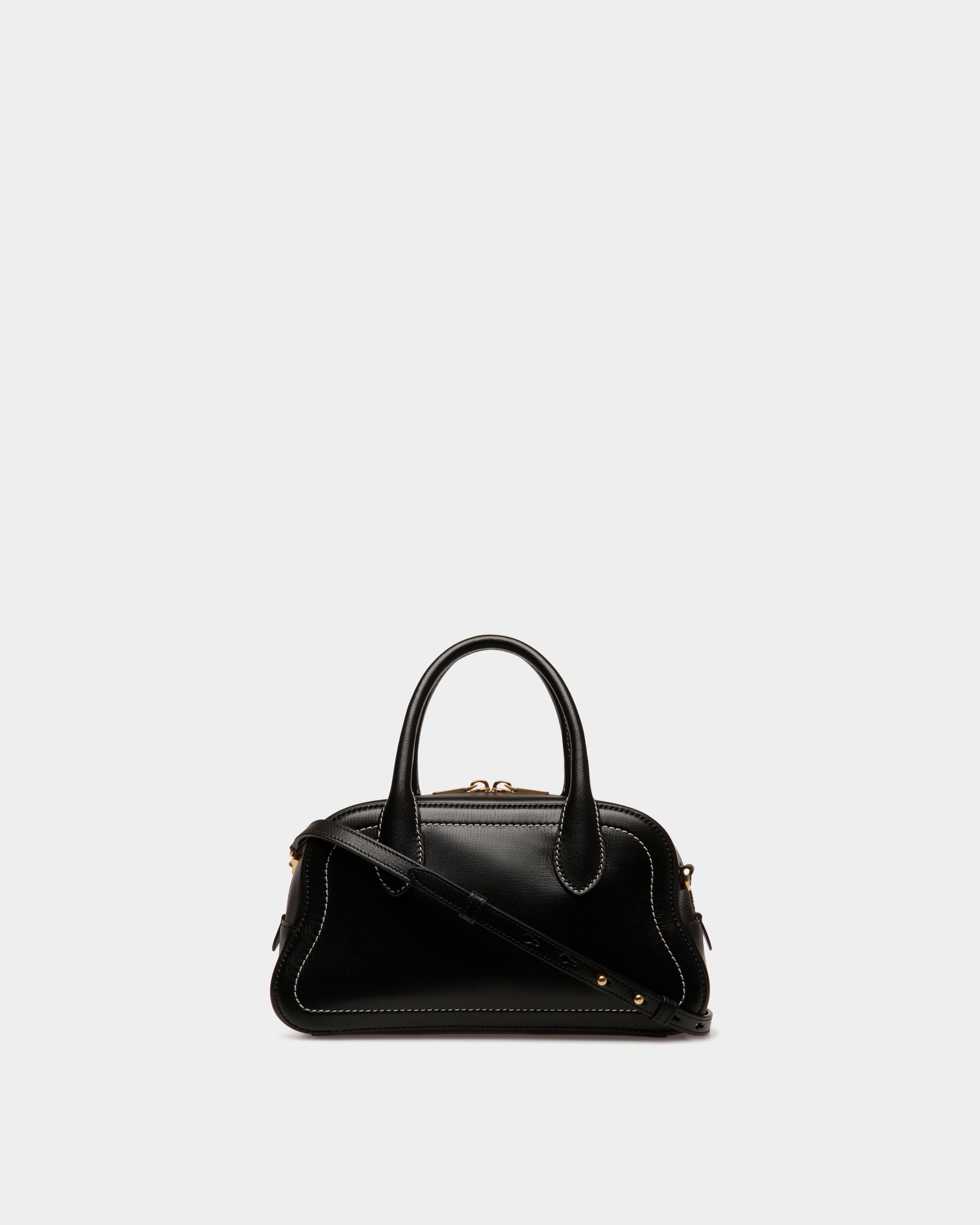 Unda Henkeltasche Aus Genarbtem Leder In Schwarz - Damen - Bally - 03
