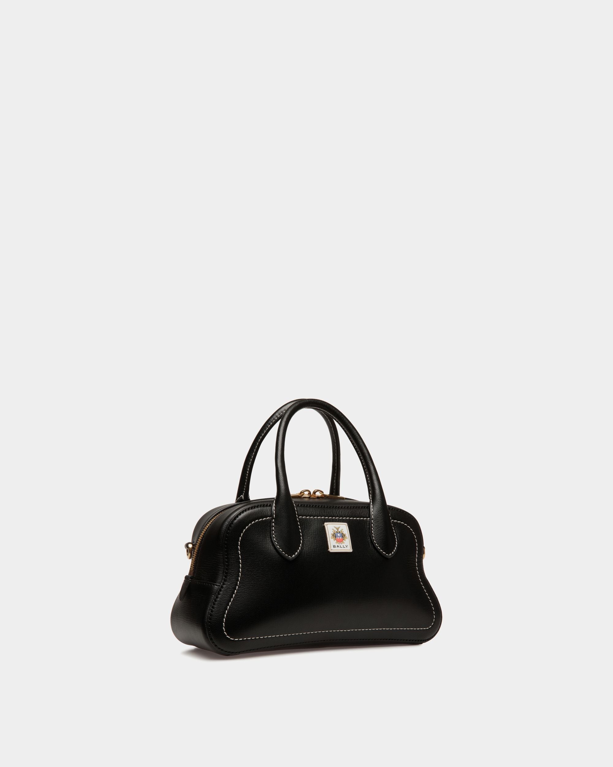 Unda Henkeltasche Aus Genarbtem Leder In Schwarz - Damen - Bally - 04