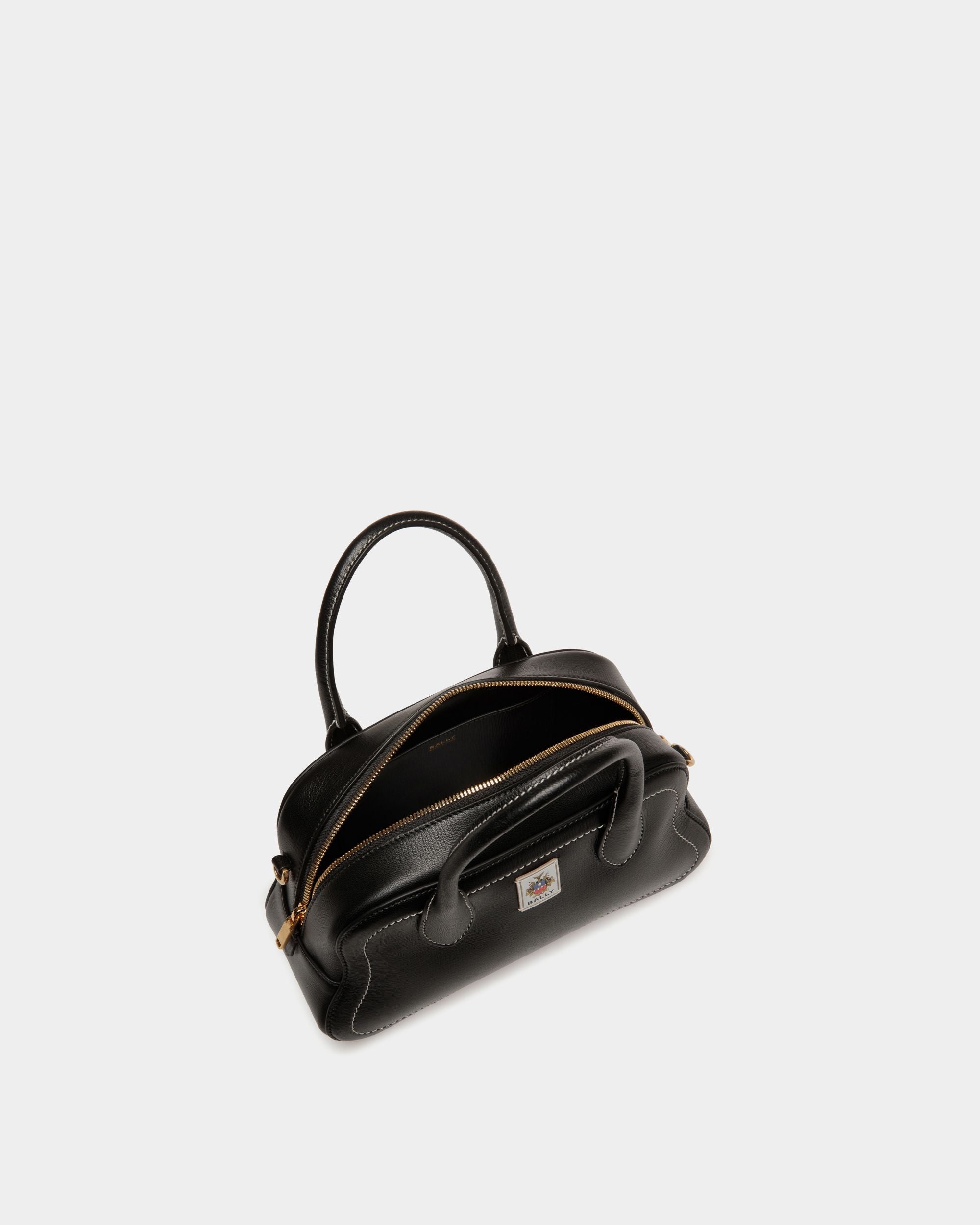 Unda Henkeltasche Aus Genarbtem Leder In Schwarz - Damen - Bally - 05