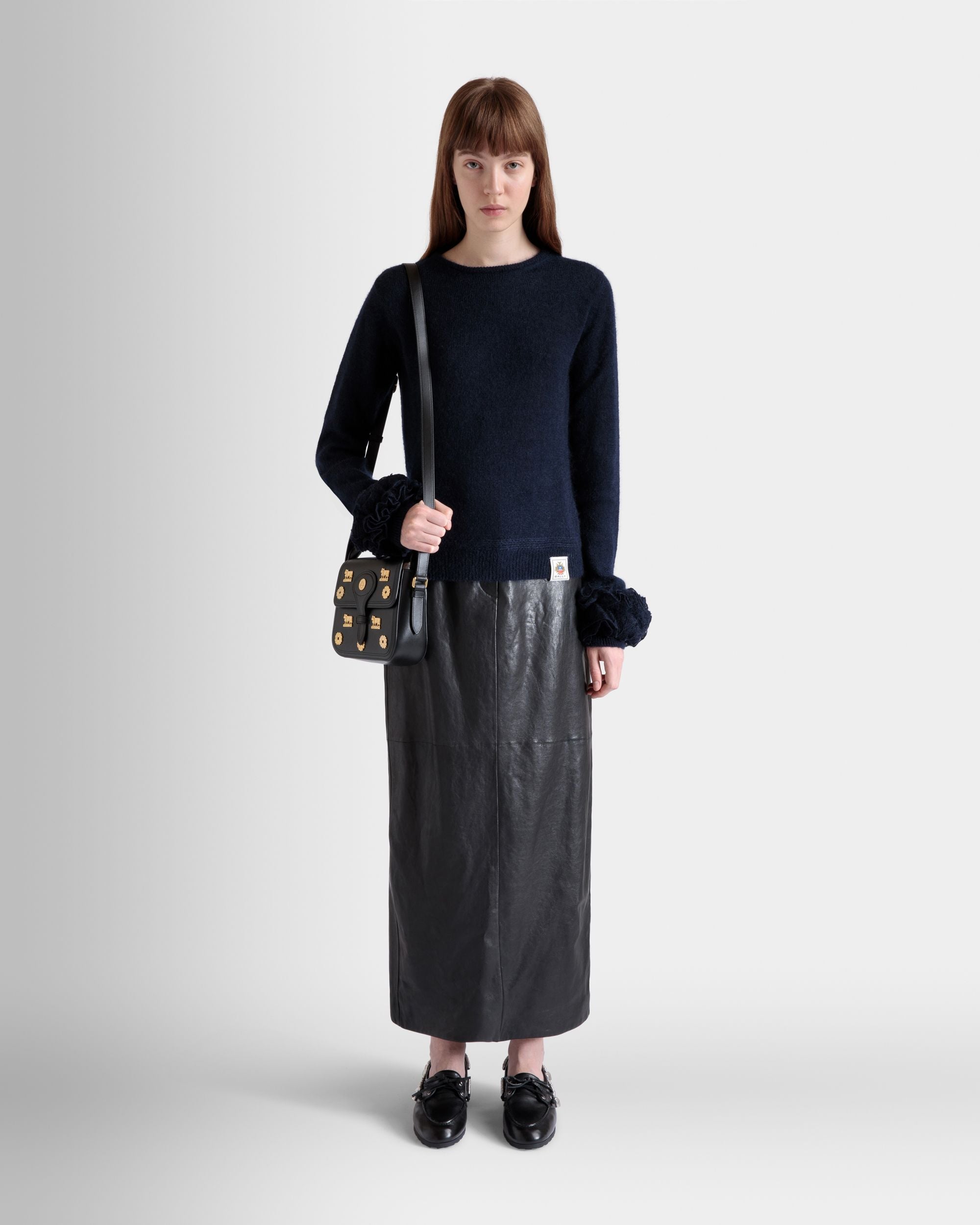 Beckett Minitasche Aus Schwarzem Leder Mit Nieten - Damen - Bally - 02