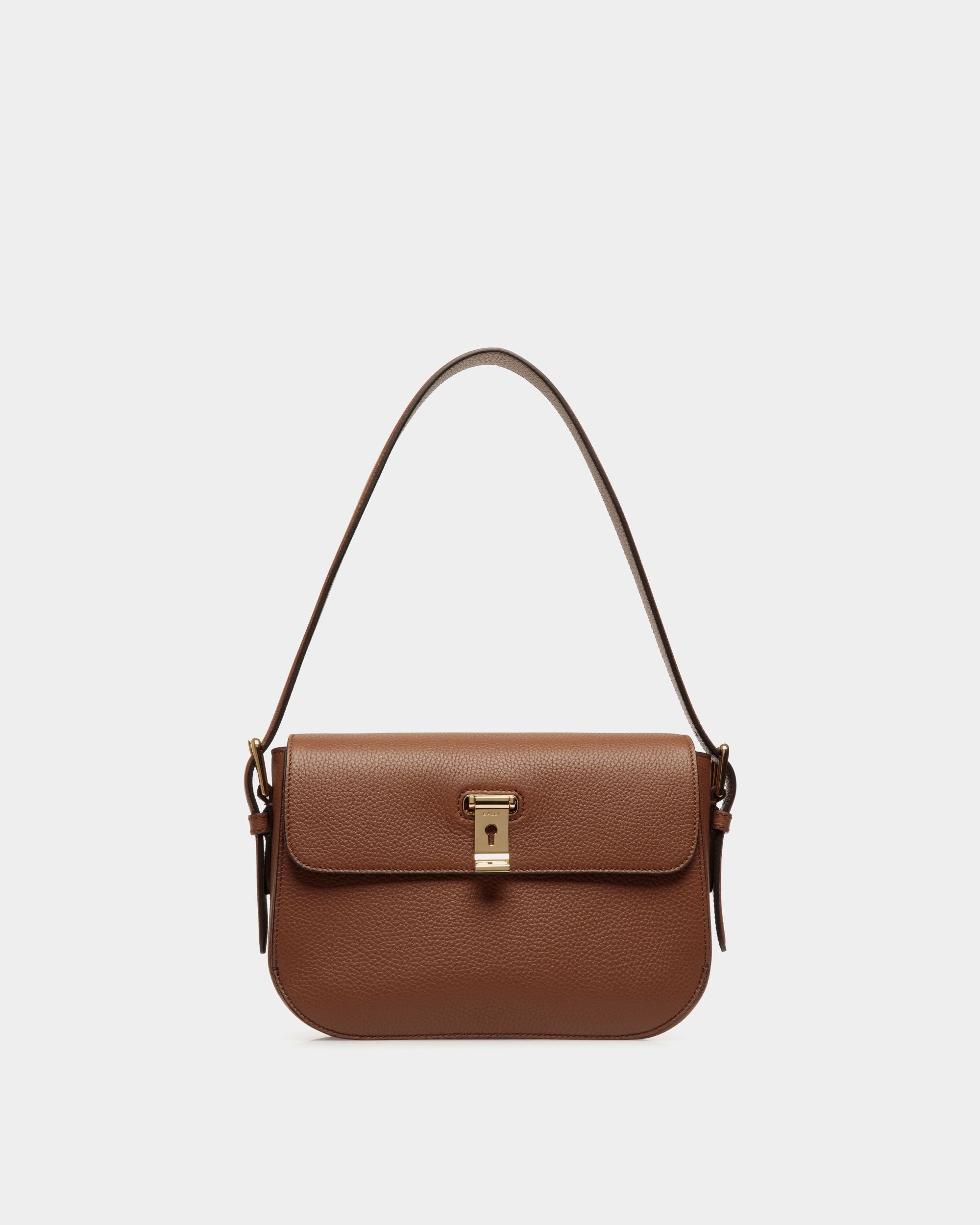 Lock Me Schultertasche Aus Genarbtem Leder In Braun - Damen - Bally - 01