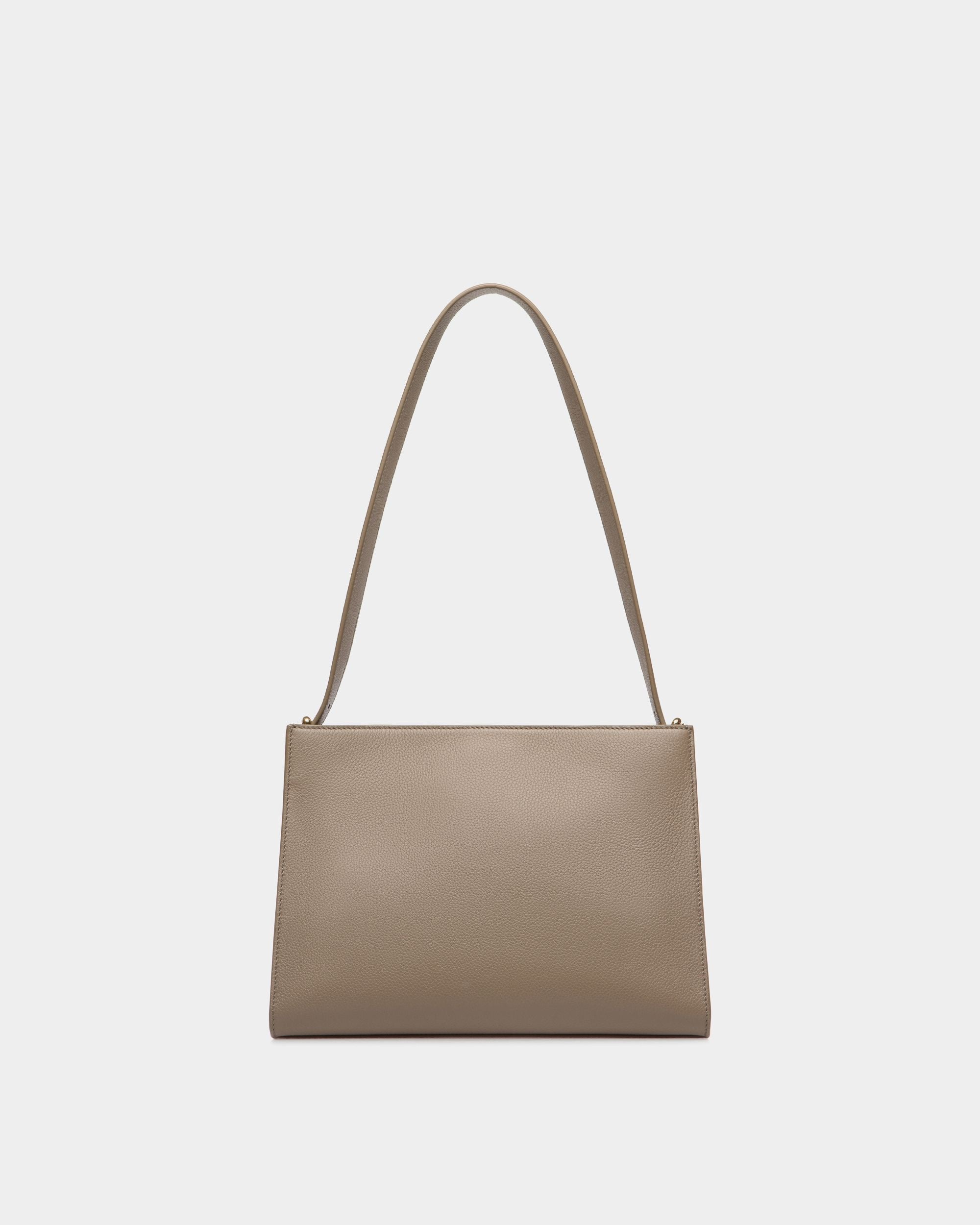Lock Me Schultertasche Aus Genarbtem Leder In Taupe - Damen - Bally - 02