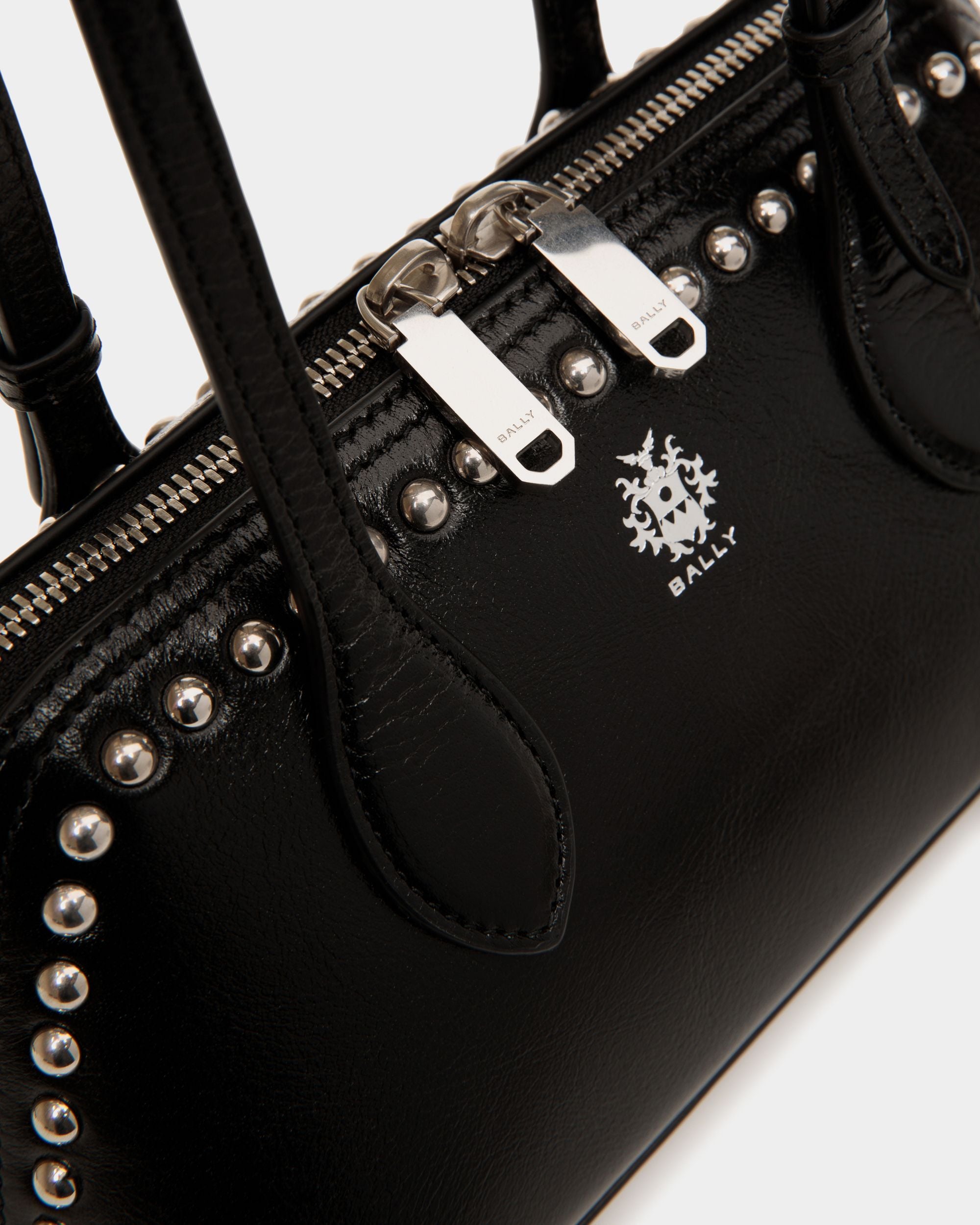 Ray Minitasche Aus Schwarzem Leder Mit Nieten - Damen - Bally - 06