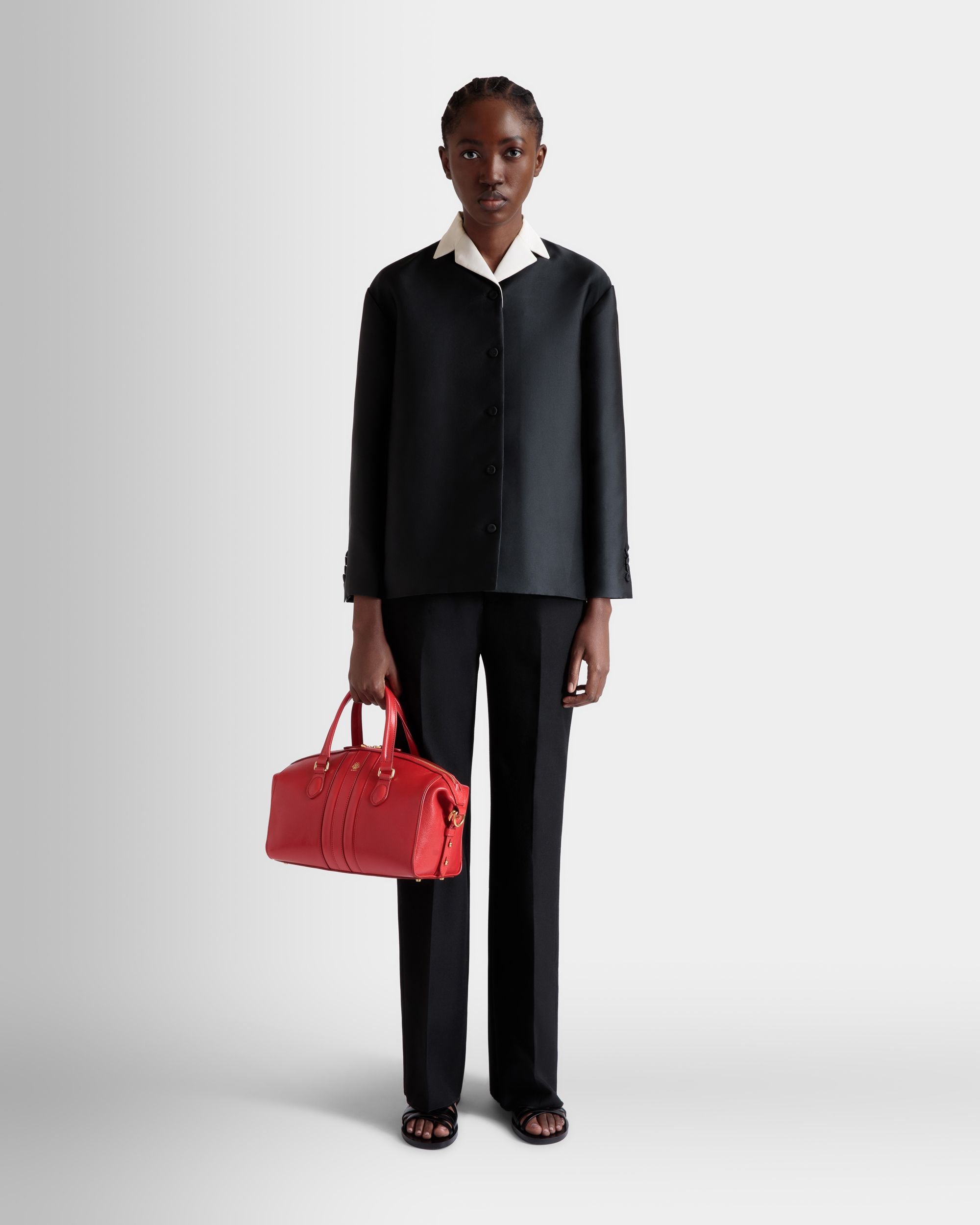 Beckett Top Handle Bag In Red Leather - Damen - Bally - 02