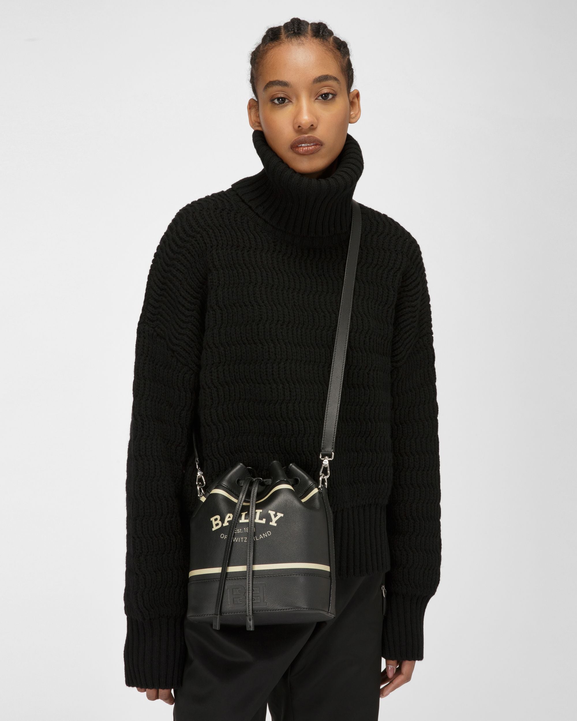 Cleoh Beuteltasche Aus Schwarzem Leder - Damen - Bally - 02