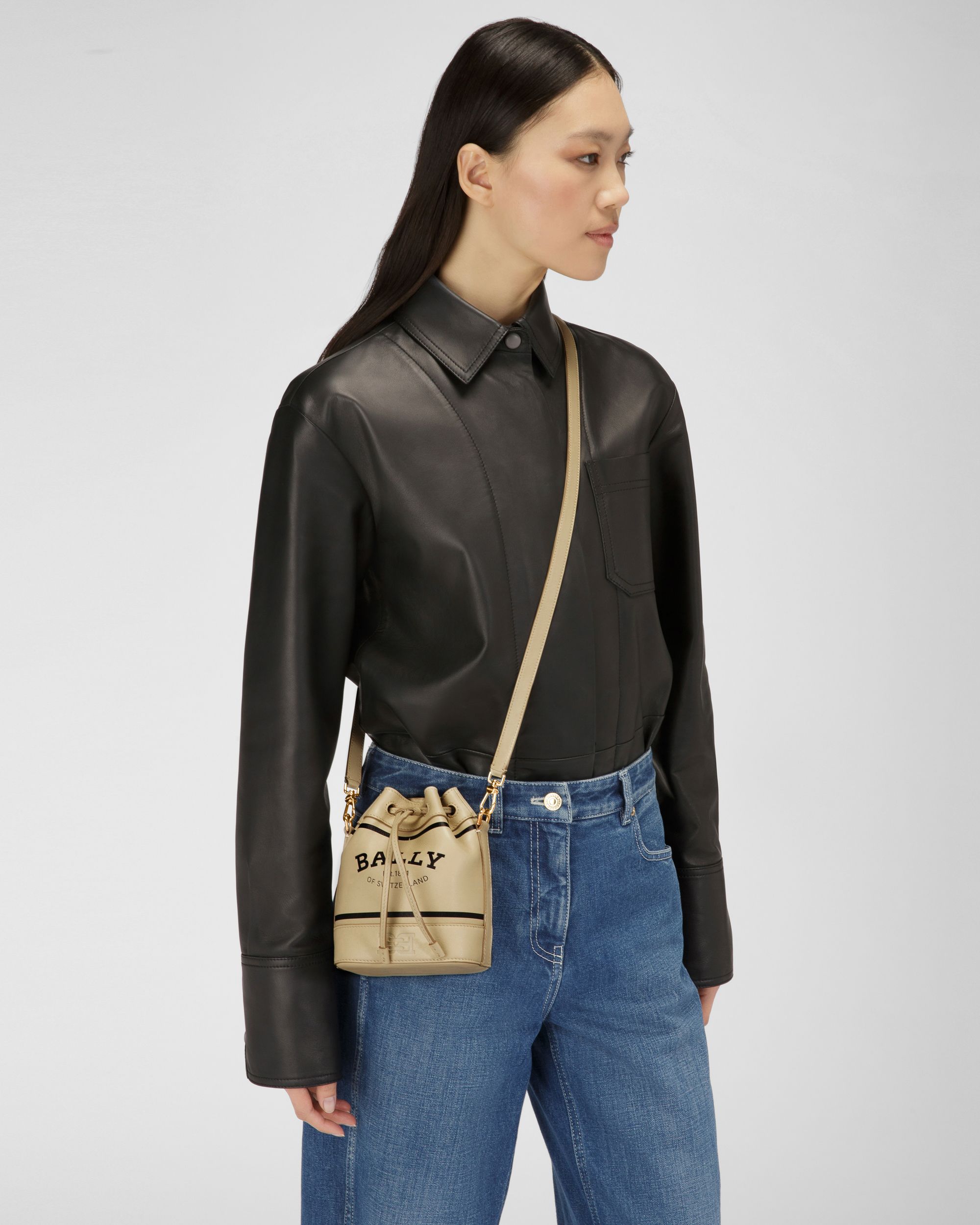 Cleoh Xs Beuteltasche Aus Hellbeigem Leder - Damen - Bally - 02
