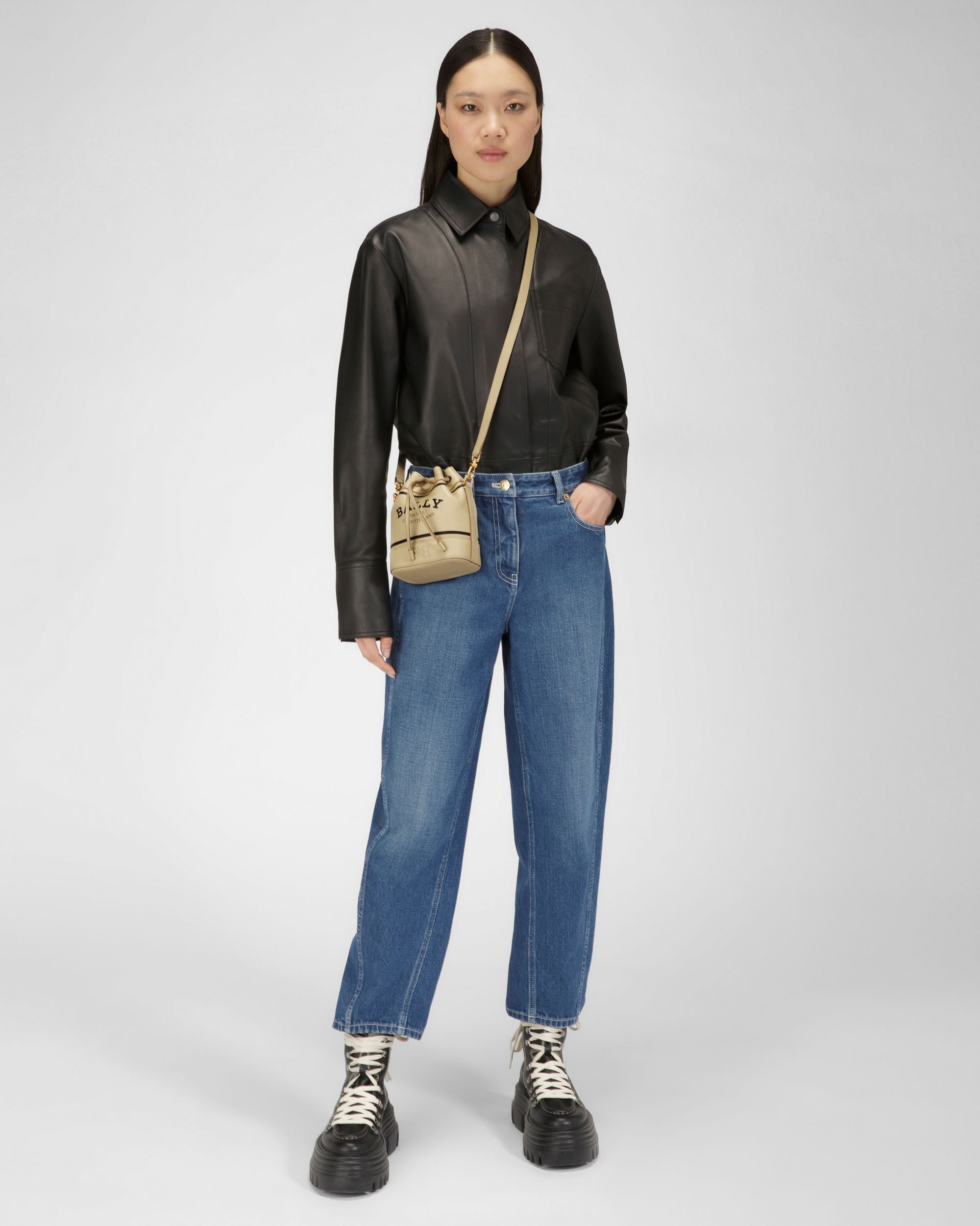 Cleoh Xs Beuteltasche Aus Hellbeigem Leder - Damen - Bally - 08