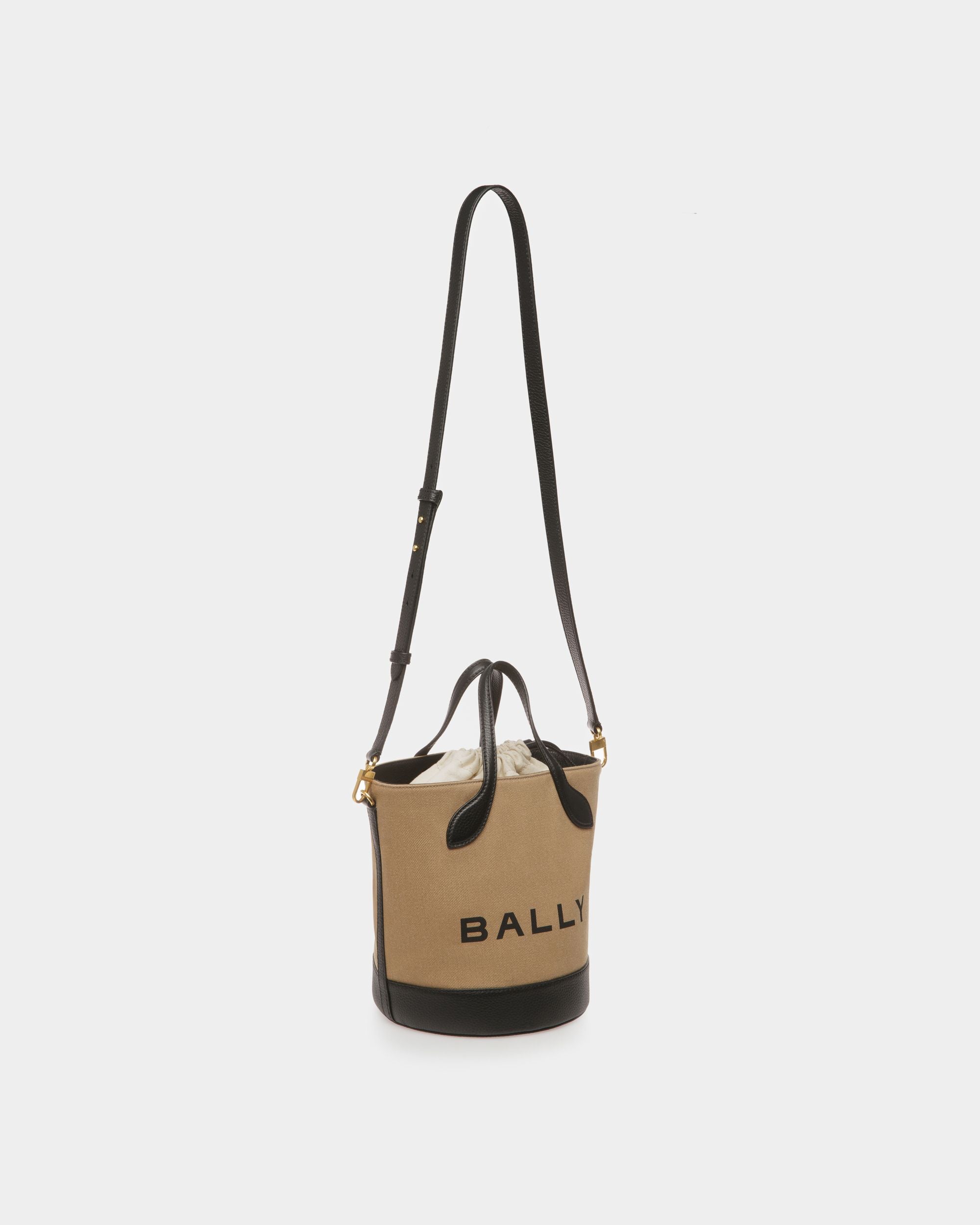 Bar Beuteltasche Aus Stoff in Sand und Schwarz - Damen - Bally - 05