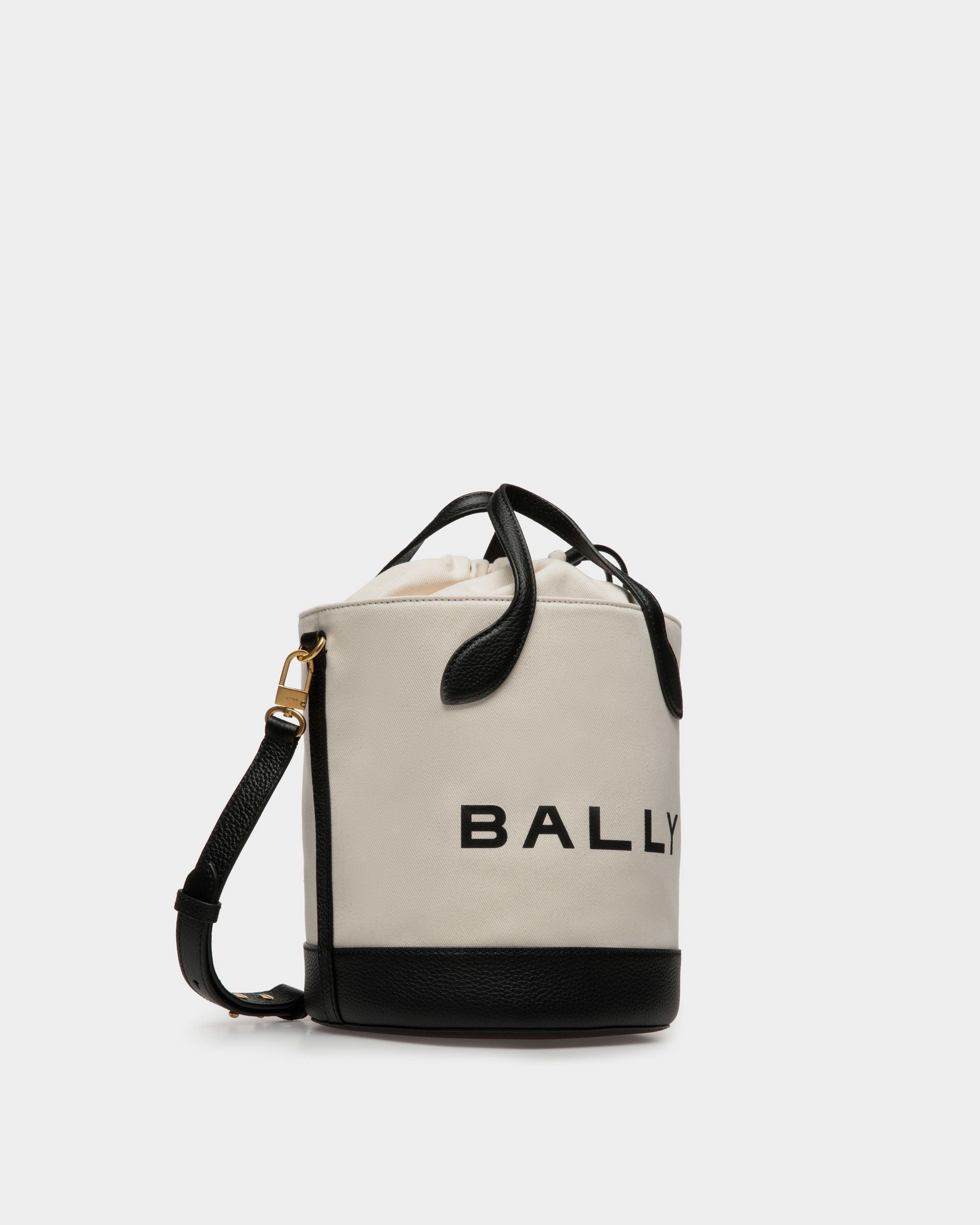 Bar Beuteltasche Aus Stoff in Natur und Schwarz - Damen - Bally - 04