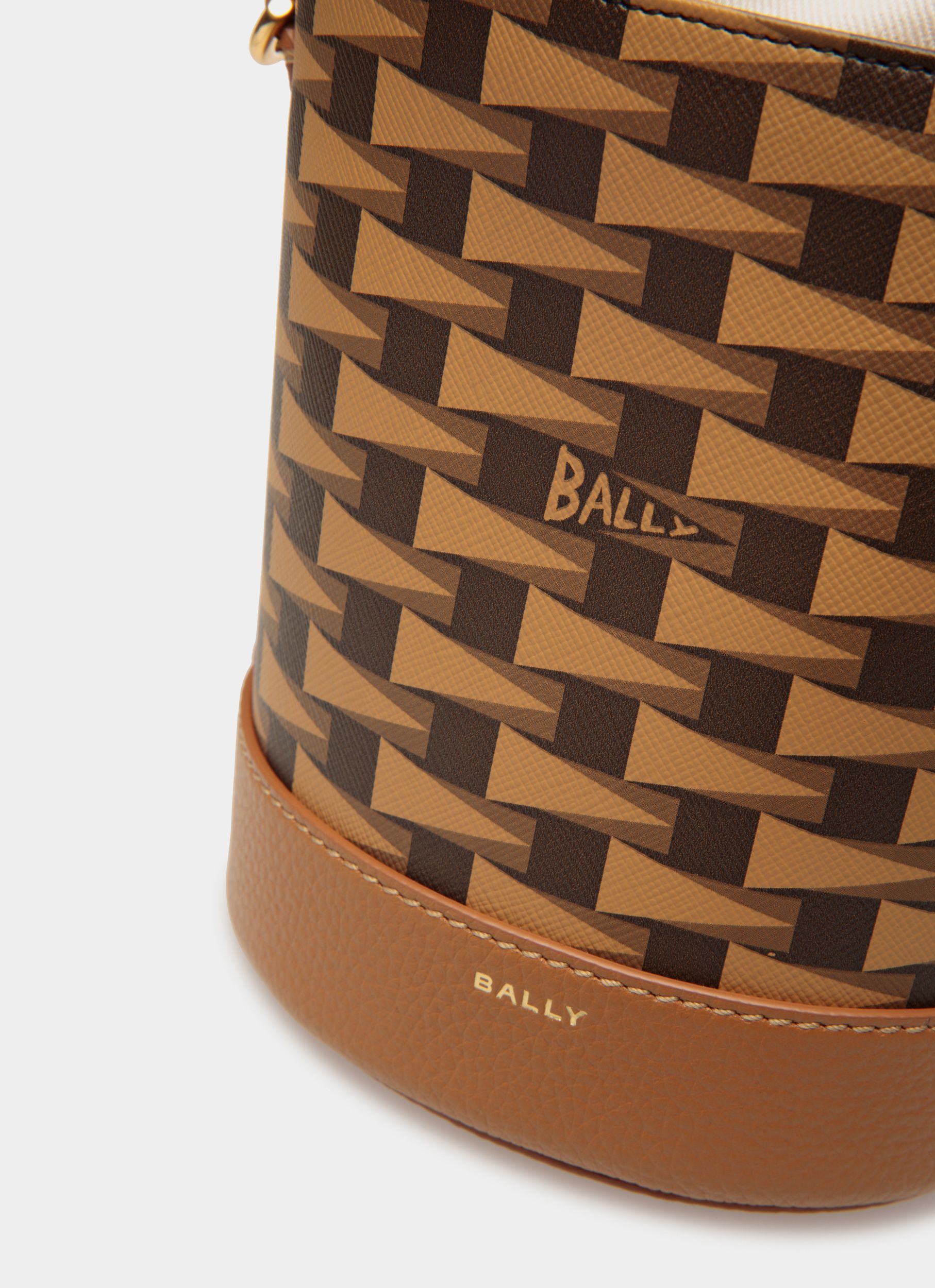 Pennant Beuteltasche Aus TPU In Desert Und Braunem Leder - Damen - Bally - 05