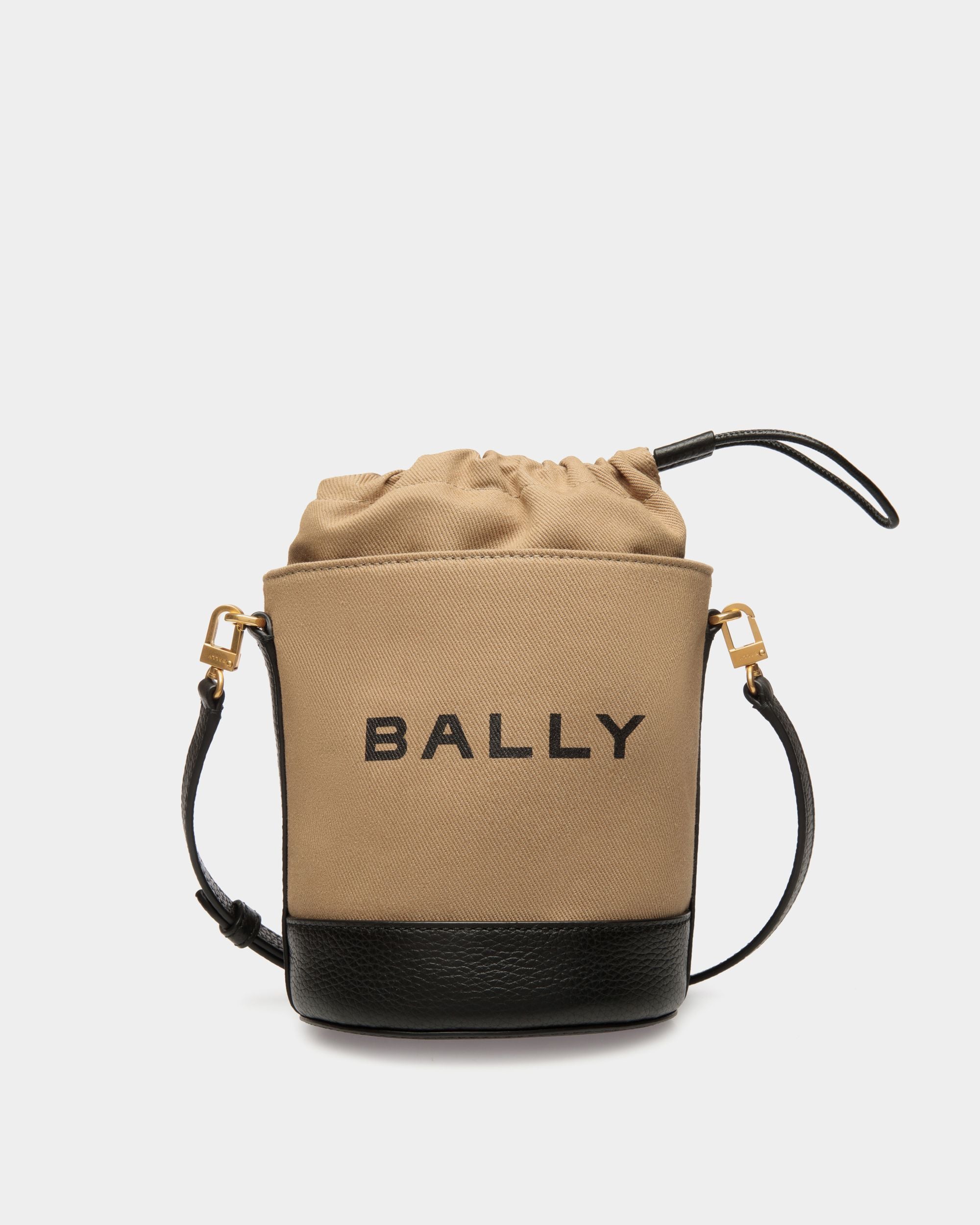 Bar Mini-Beuteltasche Aus Canvas In Sand Und Leder In Braun - Damen - Bally - 01