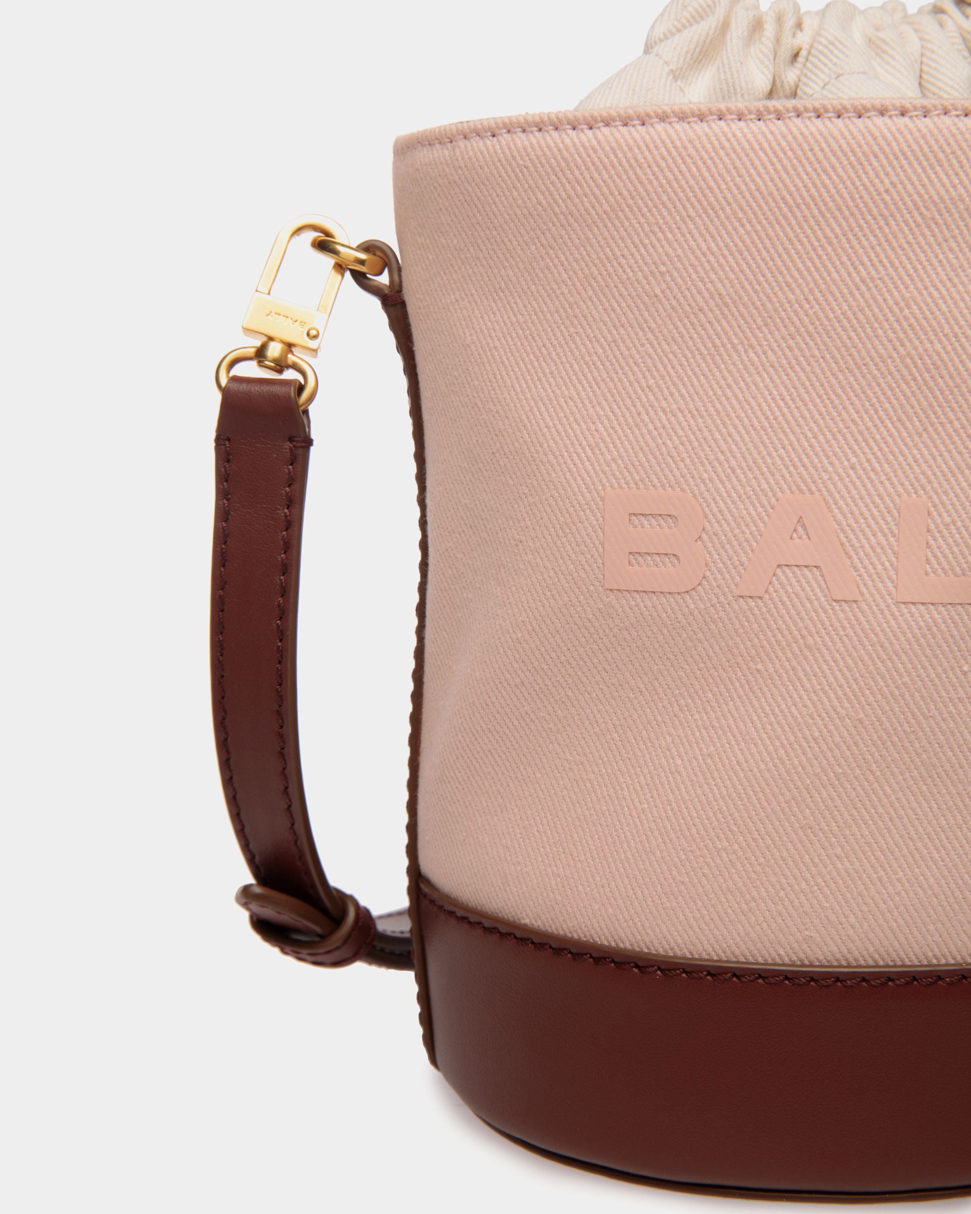 Bar Mini-Beuteltasche Aus Canvas Und Leder In Dusty Petal Und Braun - Damen - Bally - 04
