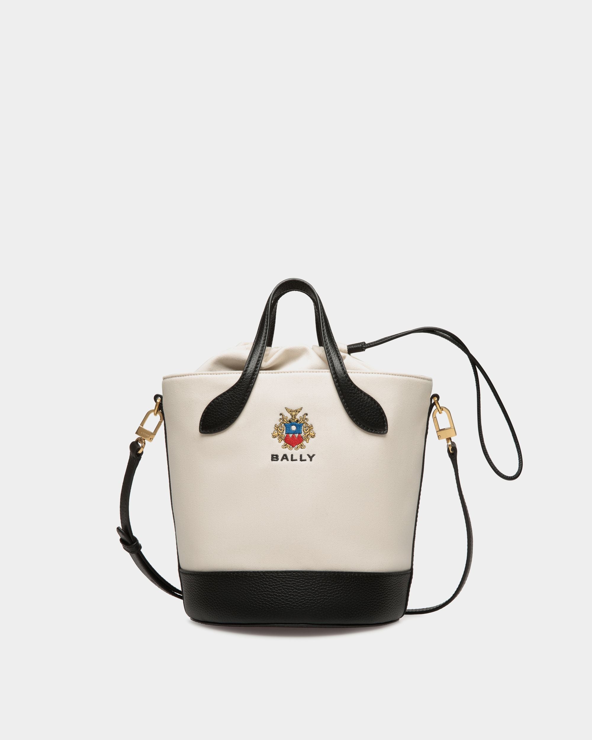 Bally By YK Jeong Beuteltasche Aus Canvas Und Leder In Natur Und Schwarz - Damen - Bally - 01