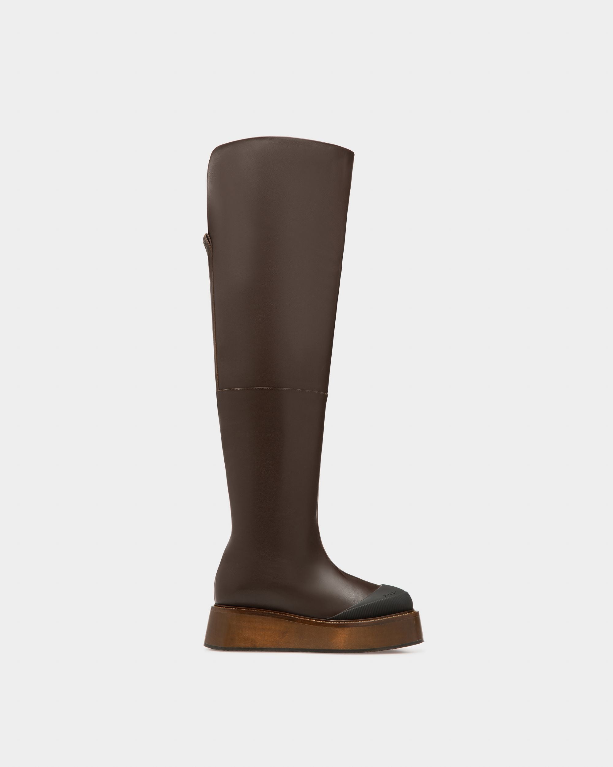 Irenne Hohe Stiefel Aus Ebenholzbraunem Leder - Damen - Bally - 01