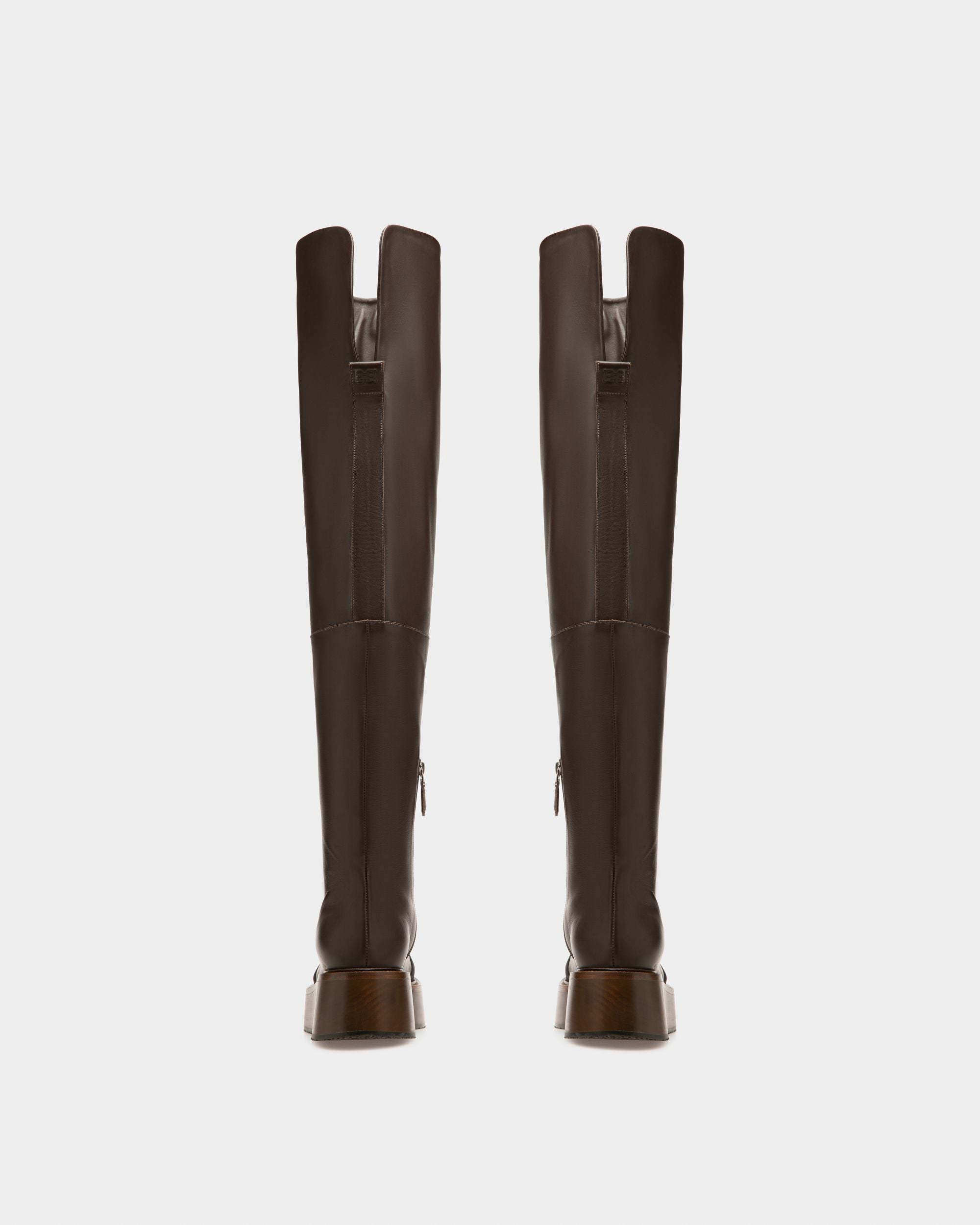 Irenne Hohe Stiefel Aus Ebenholzbraunem Leder - Damen - Bally - 04