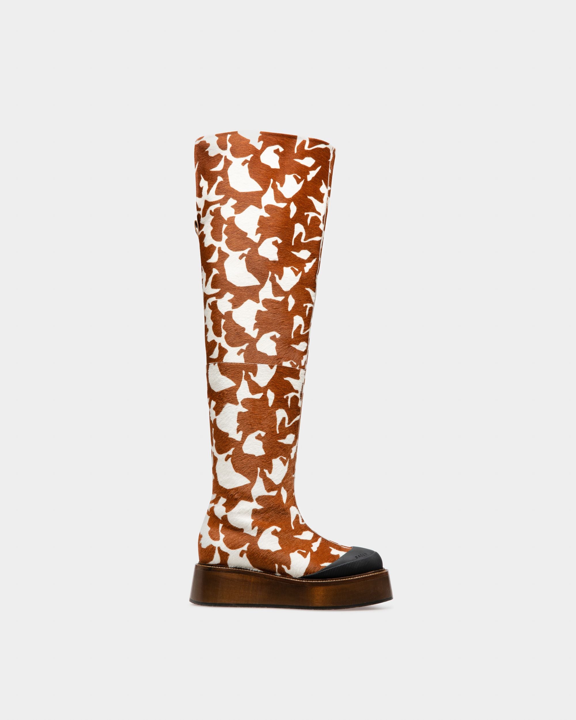 Irenne Hohe Stiefel Aus Weissem Und Braunem Leder - Damen - Bally - 01