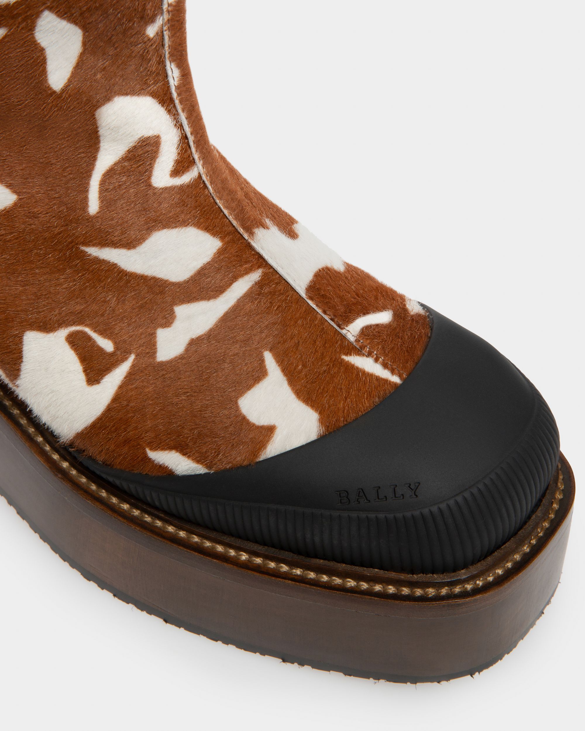 Irenne Hohe Stiefel Aus Weissem Und Braunem Leder - Damen - Bally - 05