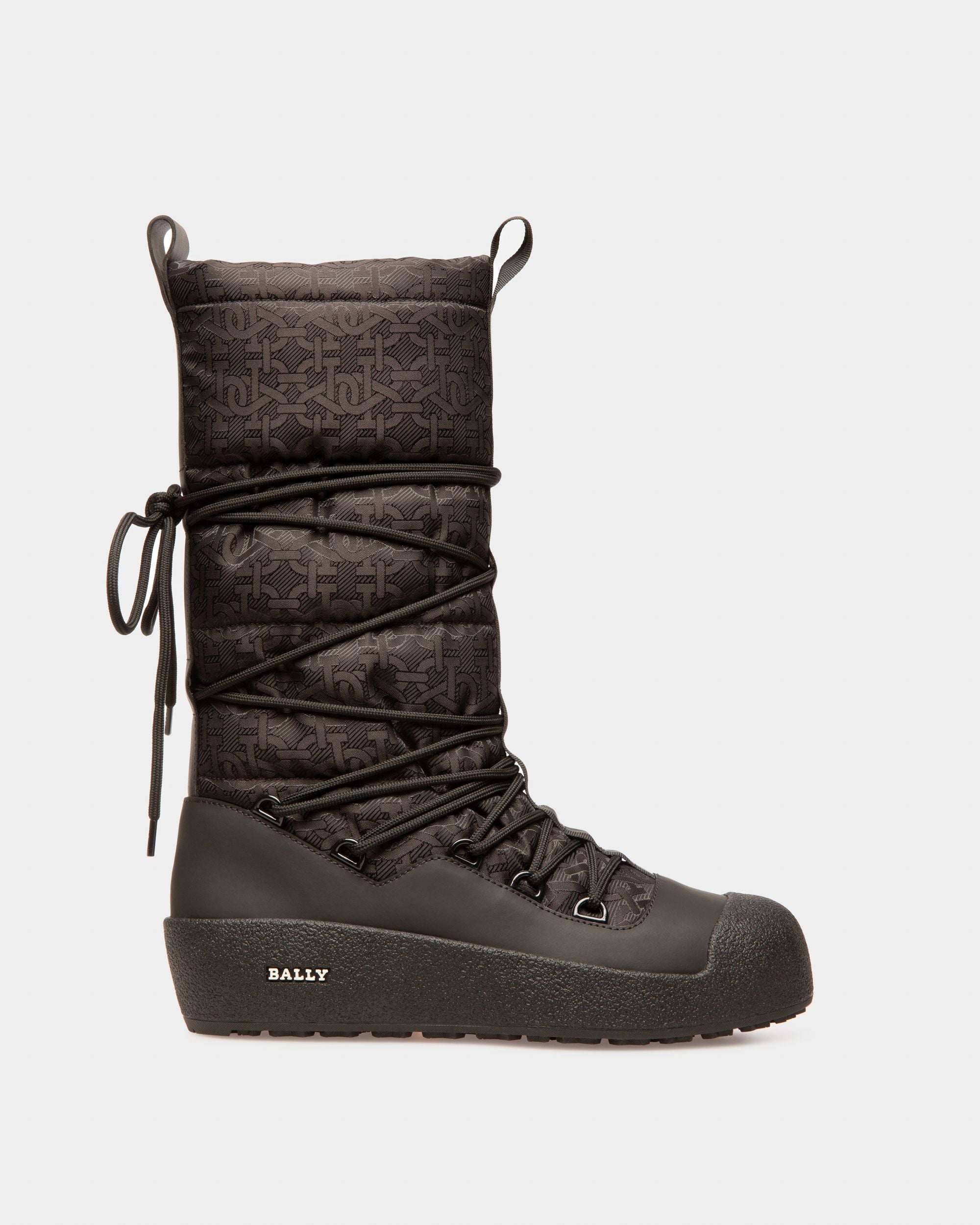Cathye Stiefel Aus Recyceltem Nylon Und Leder In Schwarz - Damen - Bally - 01