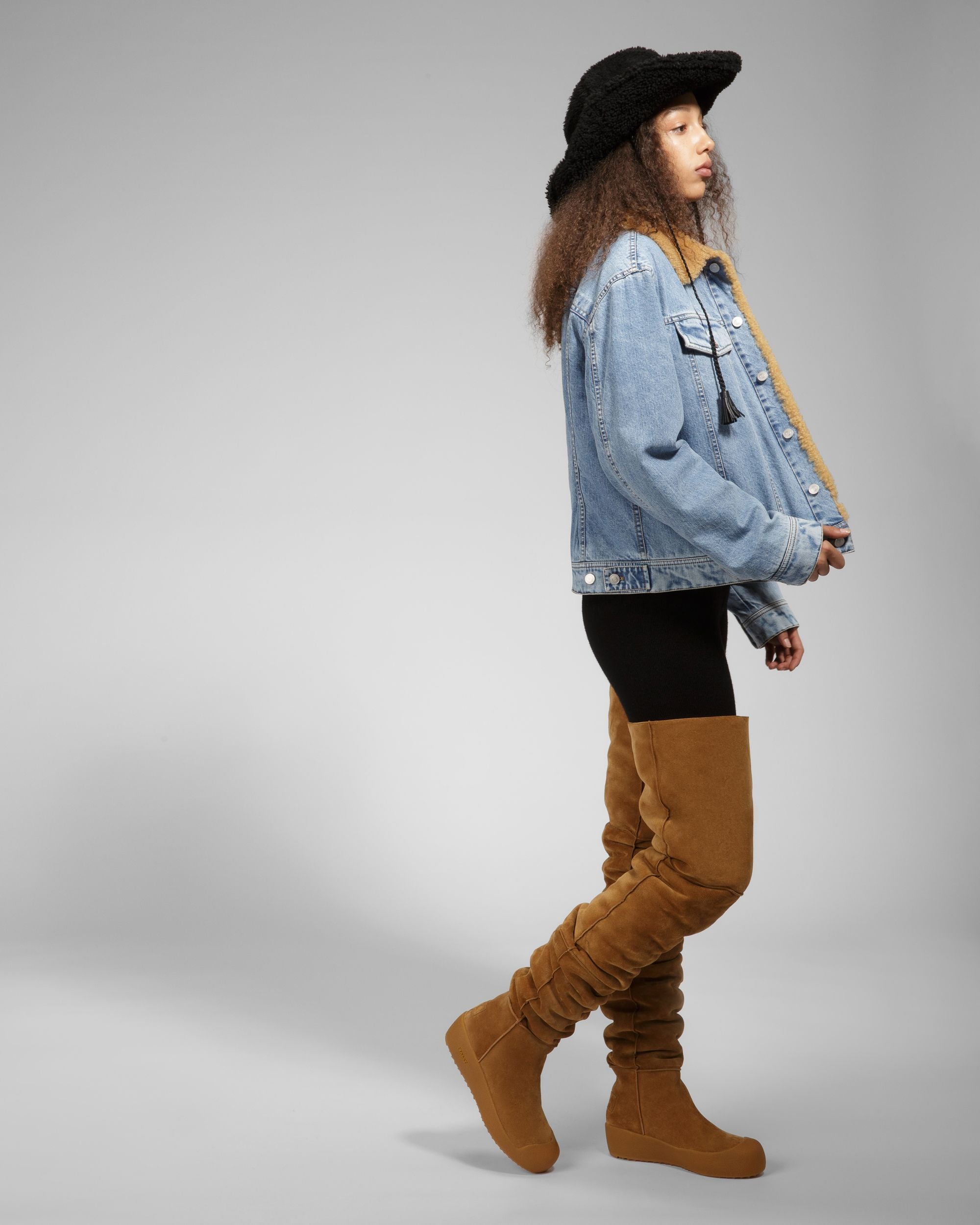 Cortina Leder-Langschaftstiefel In Camel - Damen - Bally - 08