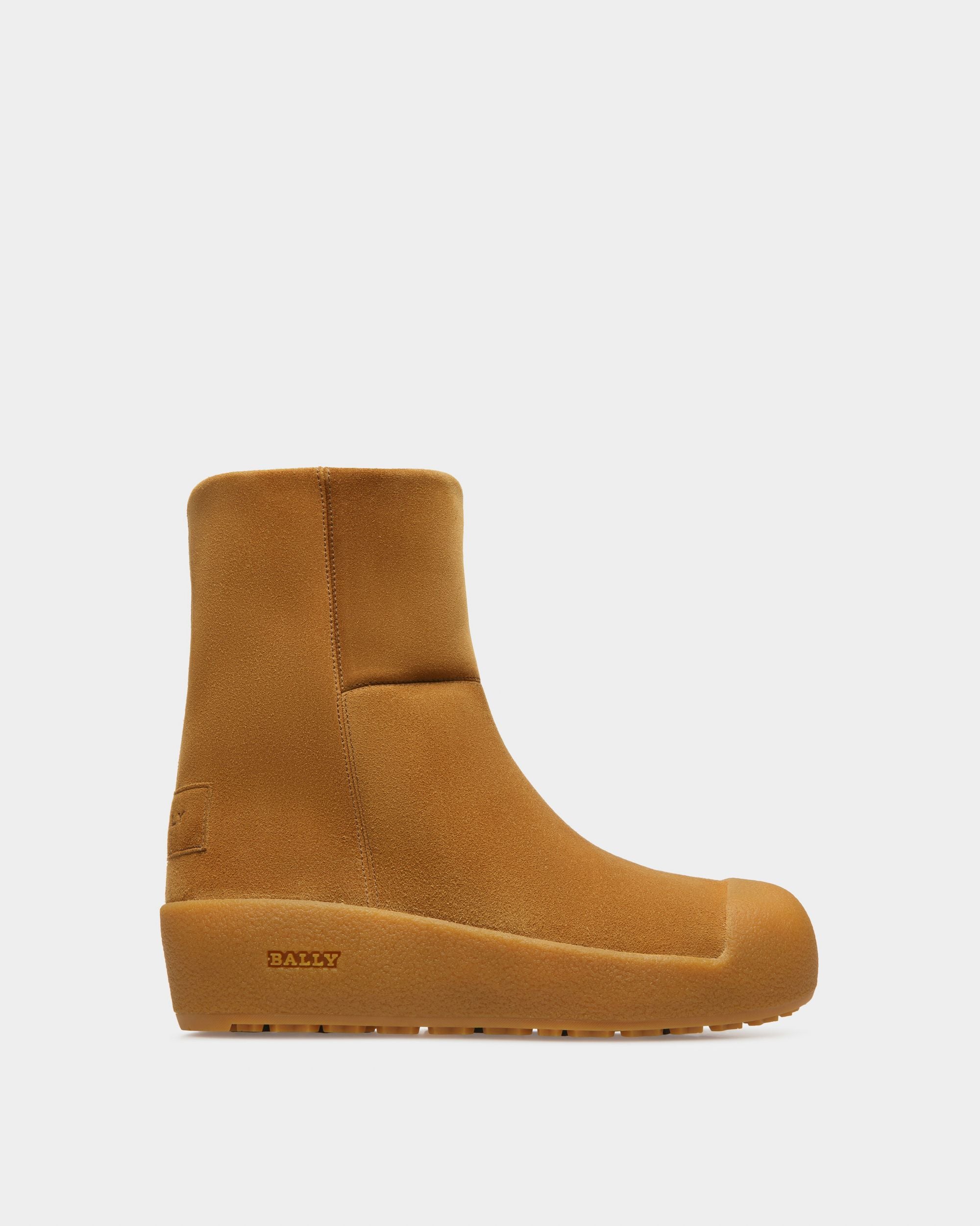 Stiefeletten Aus Veloursleder In Camel Aus Der Curling Kollektion - Damen - Bally - 01