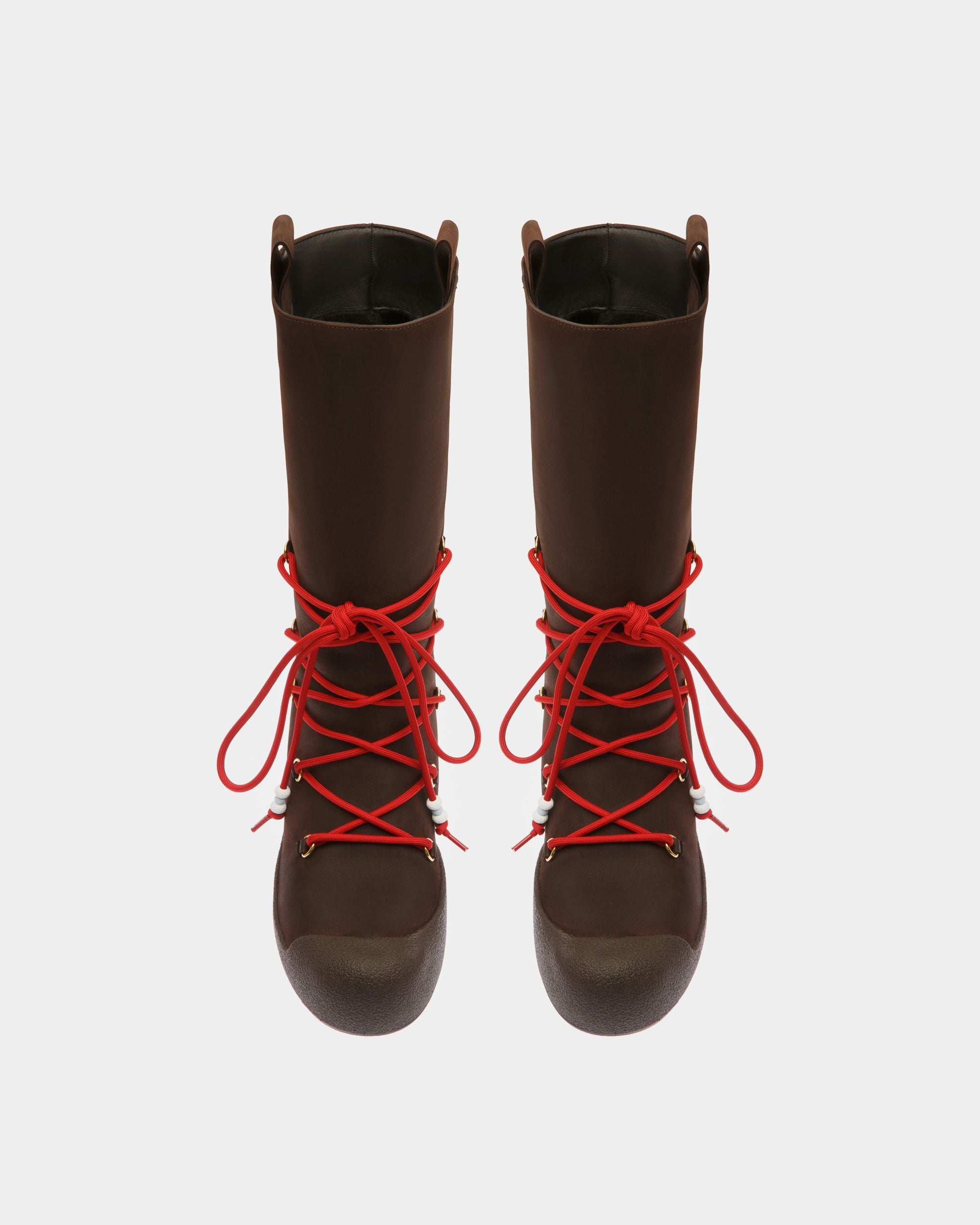 Hohe Stiefel Aus Nubukleder In Ebenholzschwarz Aus Der Curling Kollektion - Damen - Bally - 02