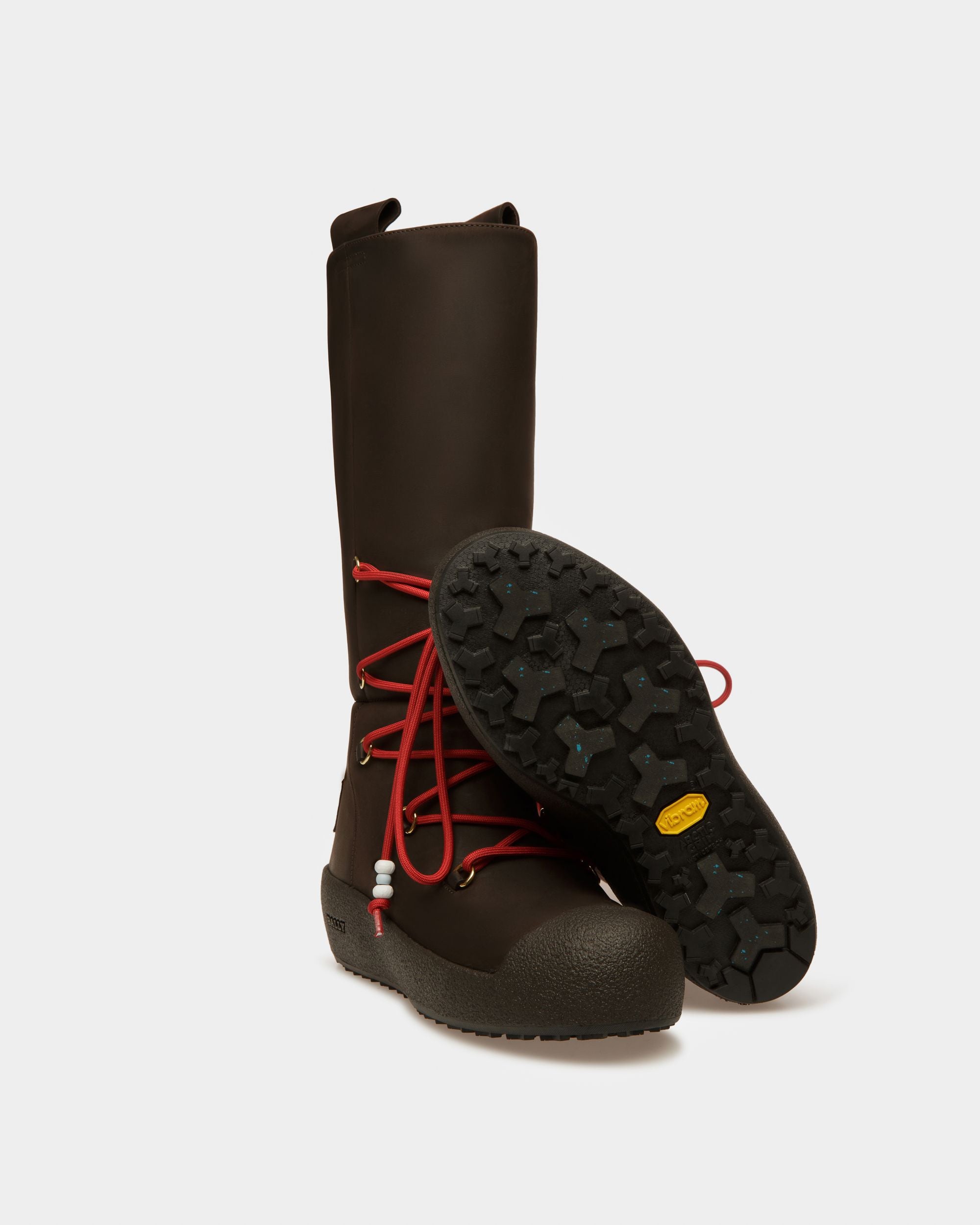 Hohe Stiefel Aus Nubukleder In Ebenholzschwarz Aus Der Curling Kollektion - Damen - Bally - 04