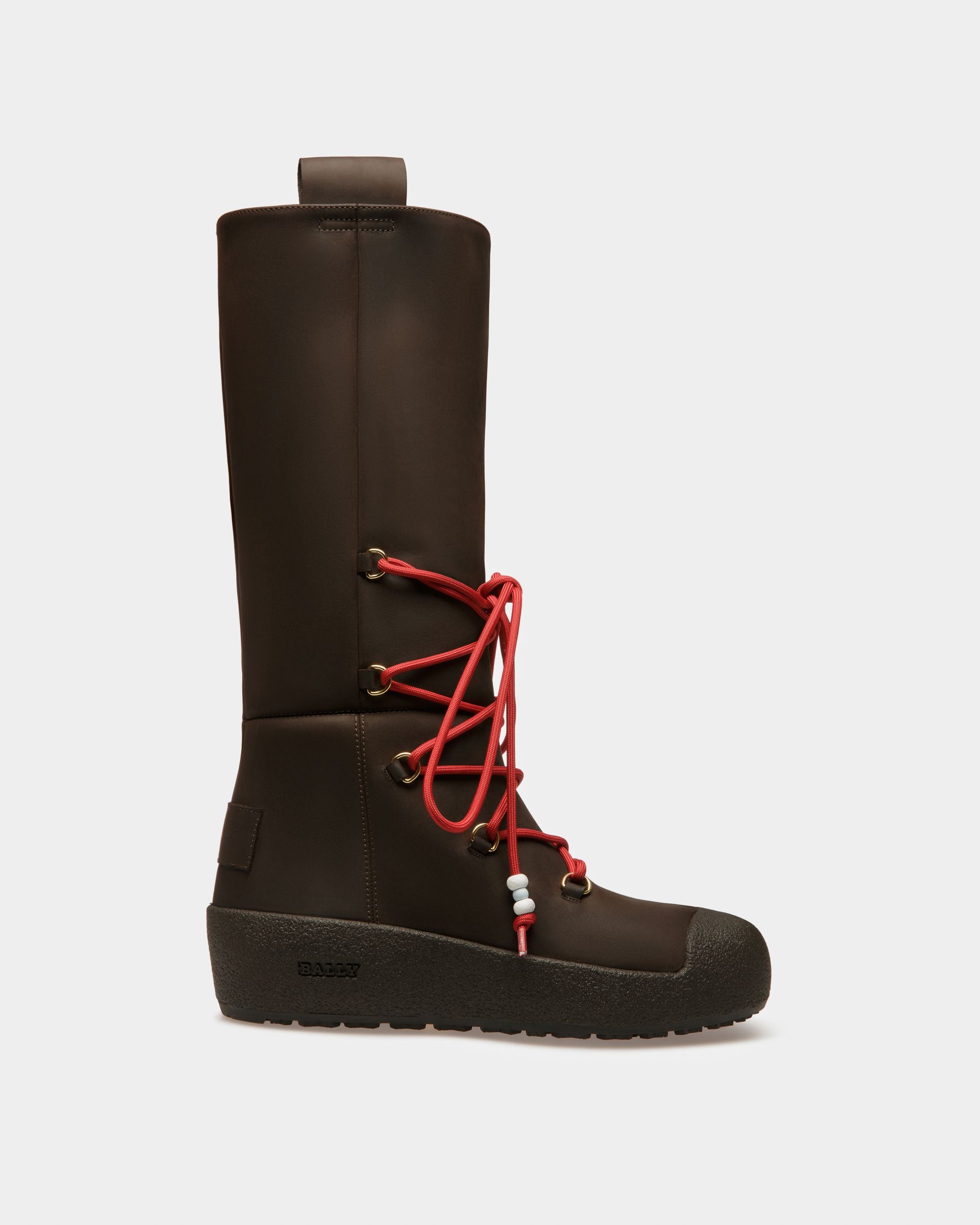Hohe Stiefel Aus Nubukleder In Ebenholzschwarz Aus Der Curling Kollektion - Damen - Bally - 06
