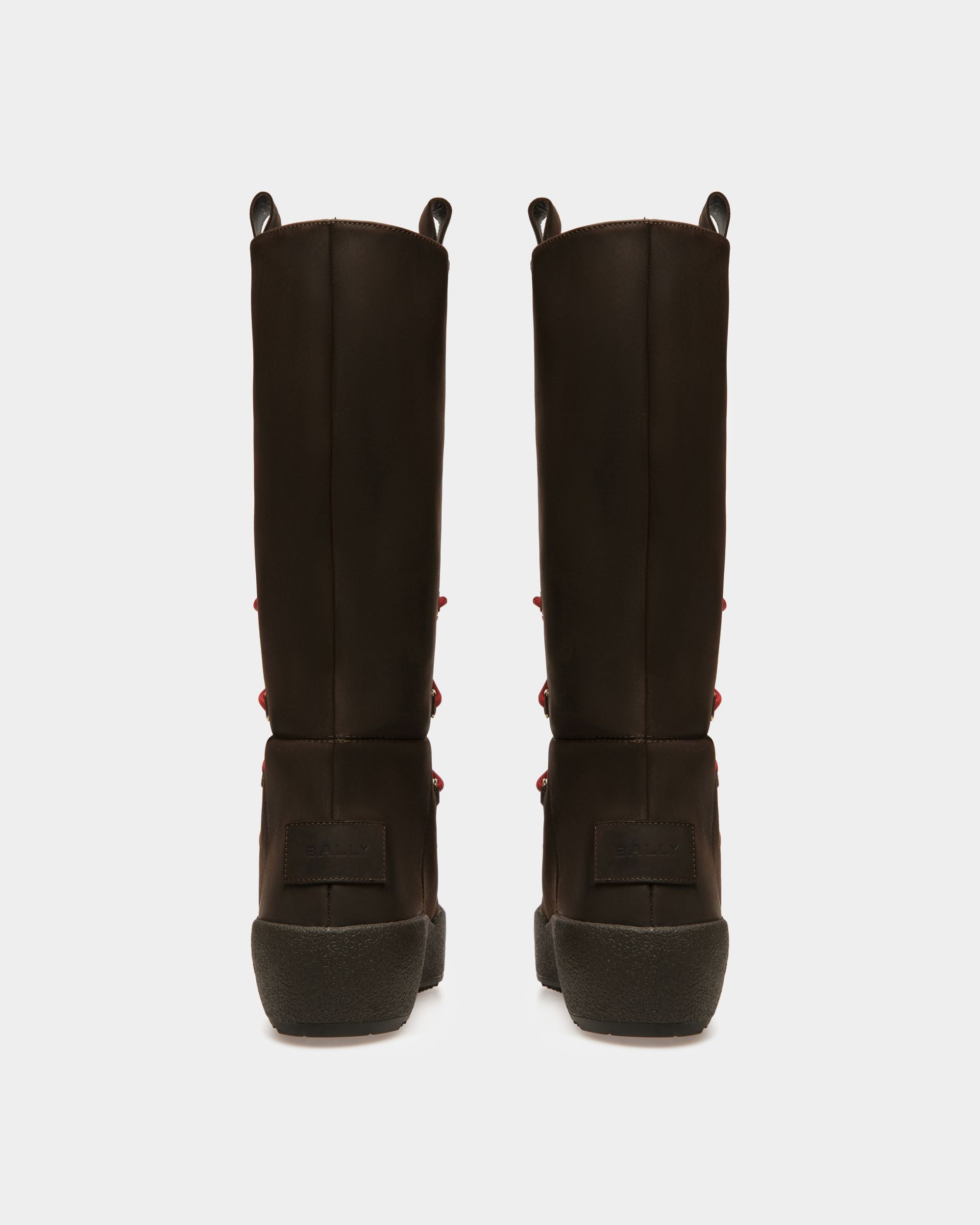 Hohe Stiefel Aus Nubukleder In Ebenholzschwarz Aus Der Curling Kollektion - Damen - Bally - 08