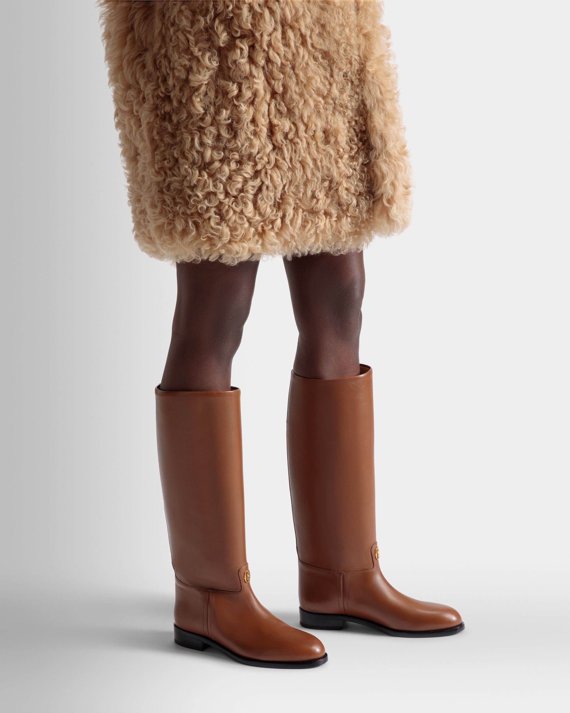 Huntington Langschaftstiefel Aus braunem Leder - Damen - Bally - 02