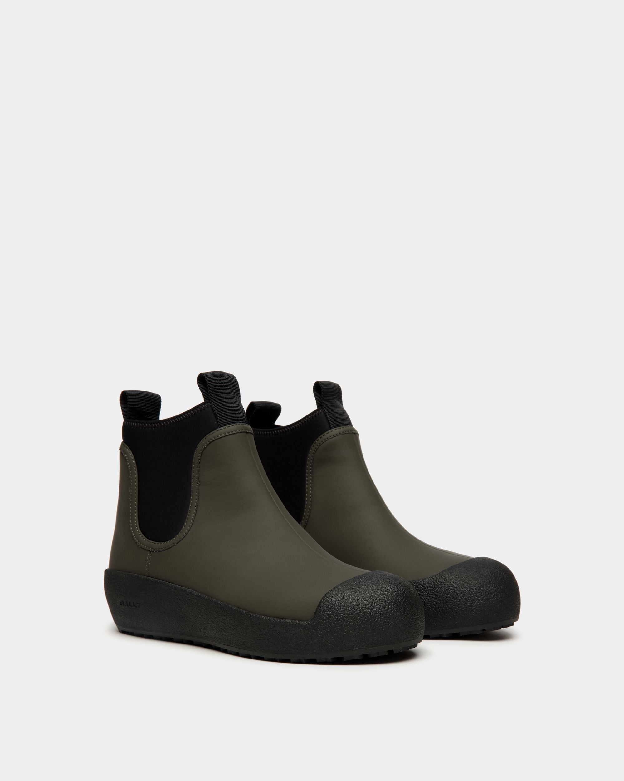 Bally Curling Stiefelette Aus Leder In Military Green Und Schwarz - Damen - Bally - 02