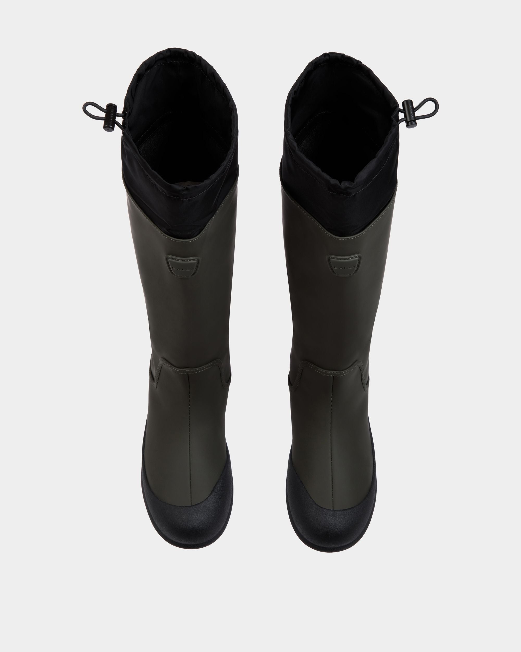 Frei Stiefel Aus Gummiertem Leder In Military Green - Damen - Bally - 05